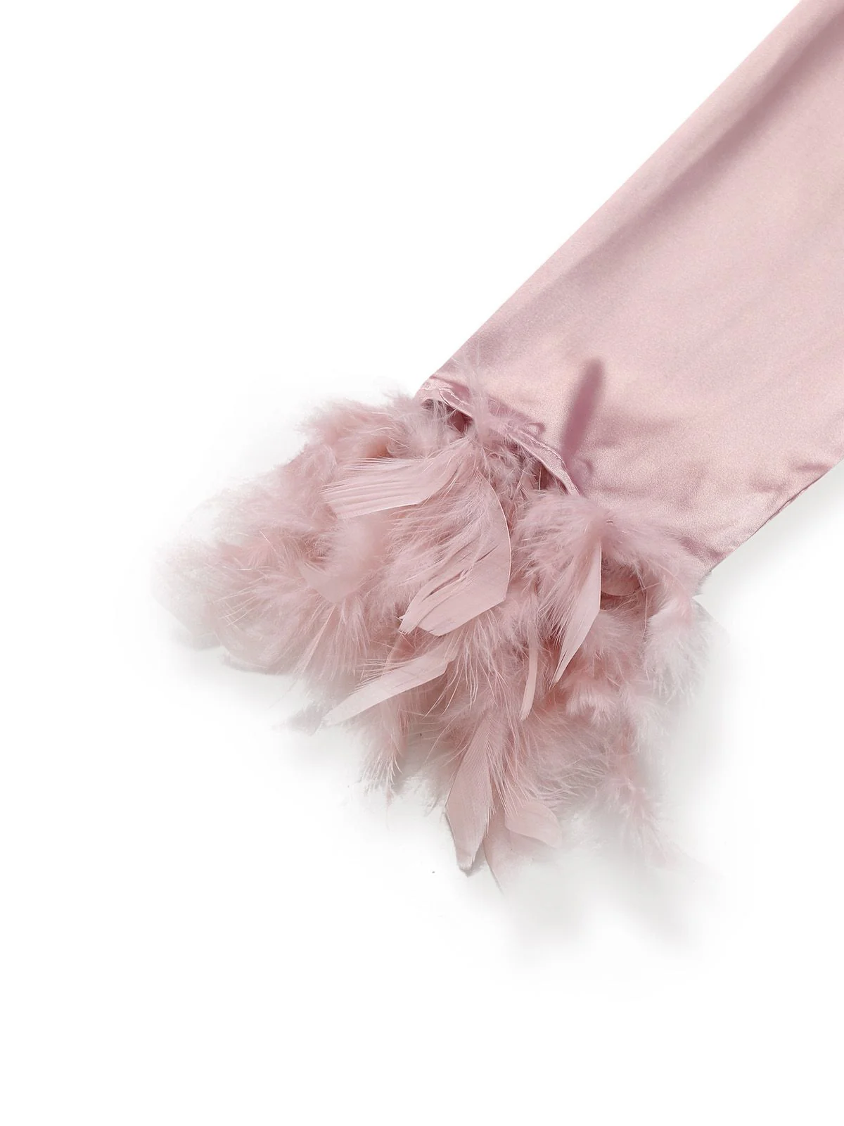 1930s Solid Feather Trim Satin Pajama Set - Image 5