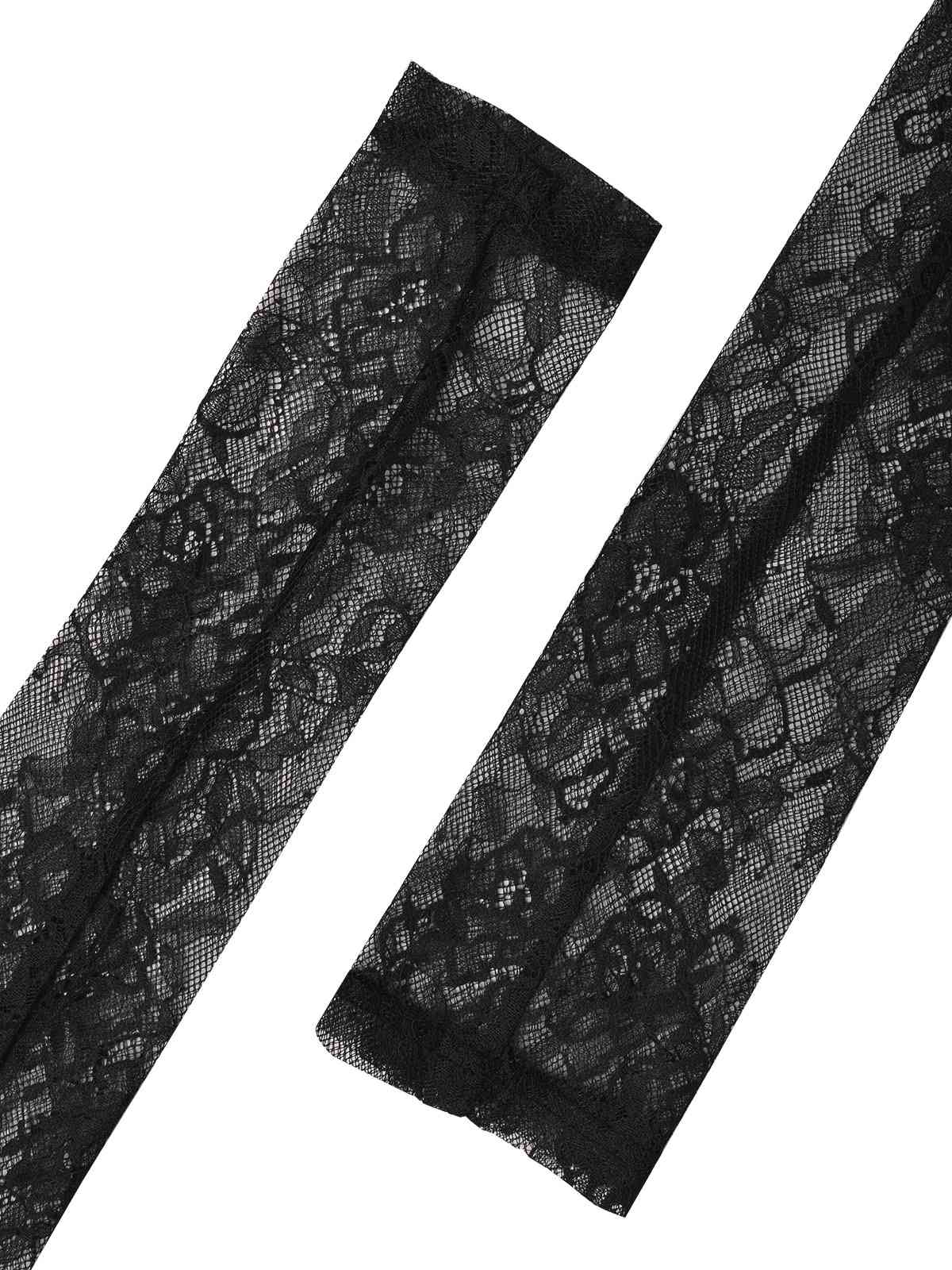 1930s Solid Lace Patchwork Velvet Fishtail Dress - Image 11