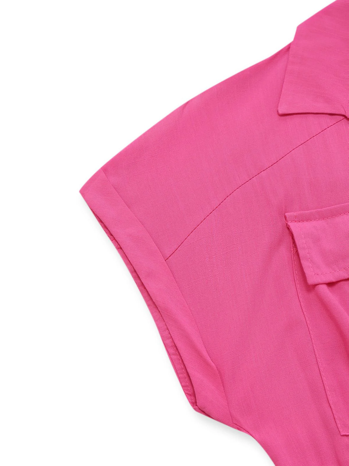 1930s Solid Lapel Button Belted Cargo Jumpsuit - Image 3