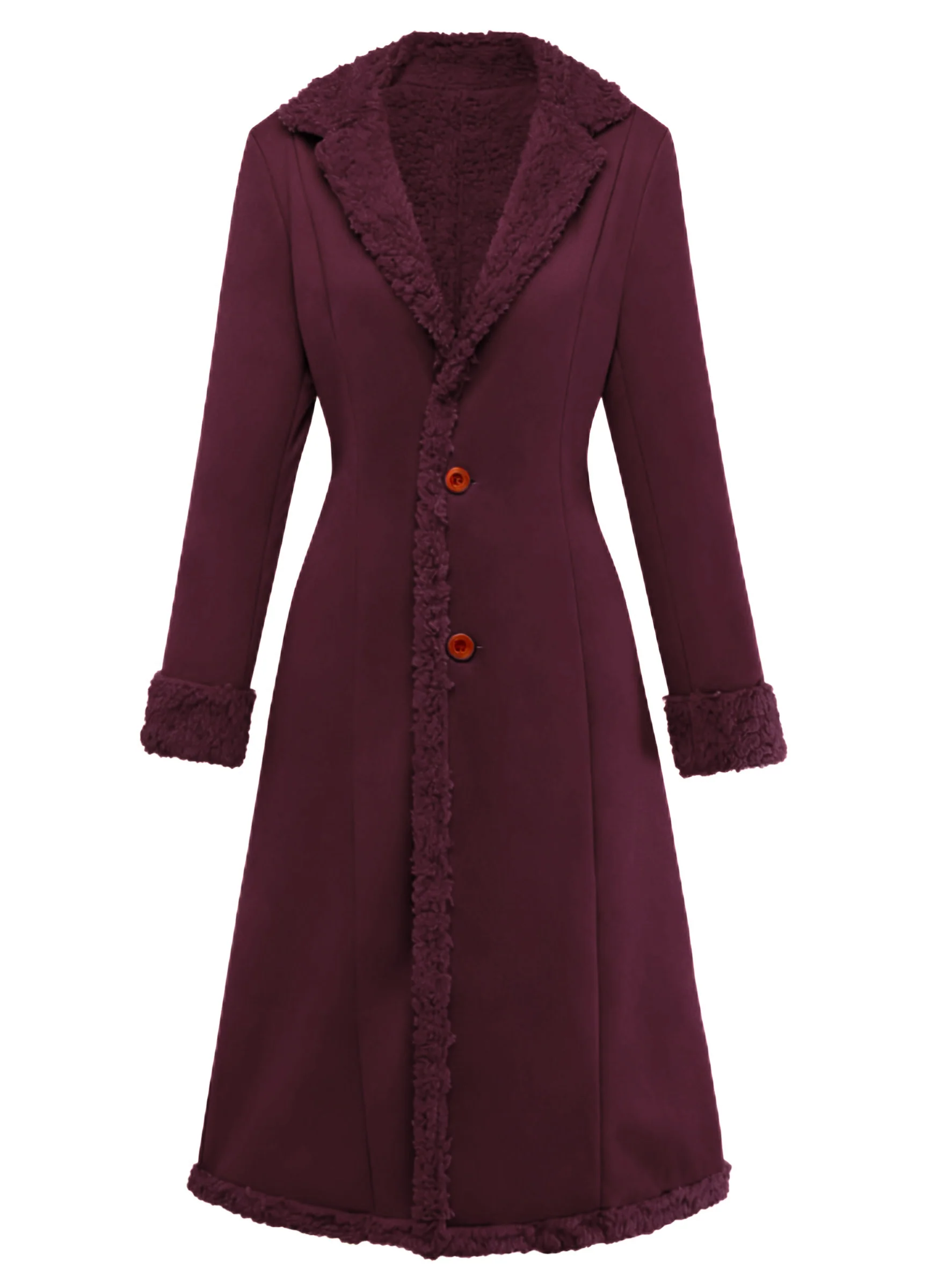 1930s Solid Lapel Button Suedette Mid-Length Coat - Image 2