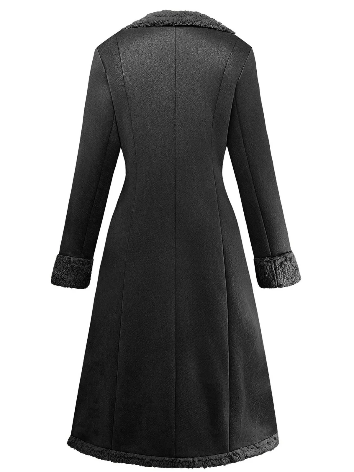 1930s Solid Lapel Button Suedette Mid-Length Coat - Image 5