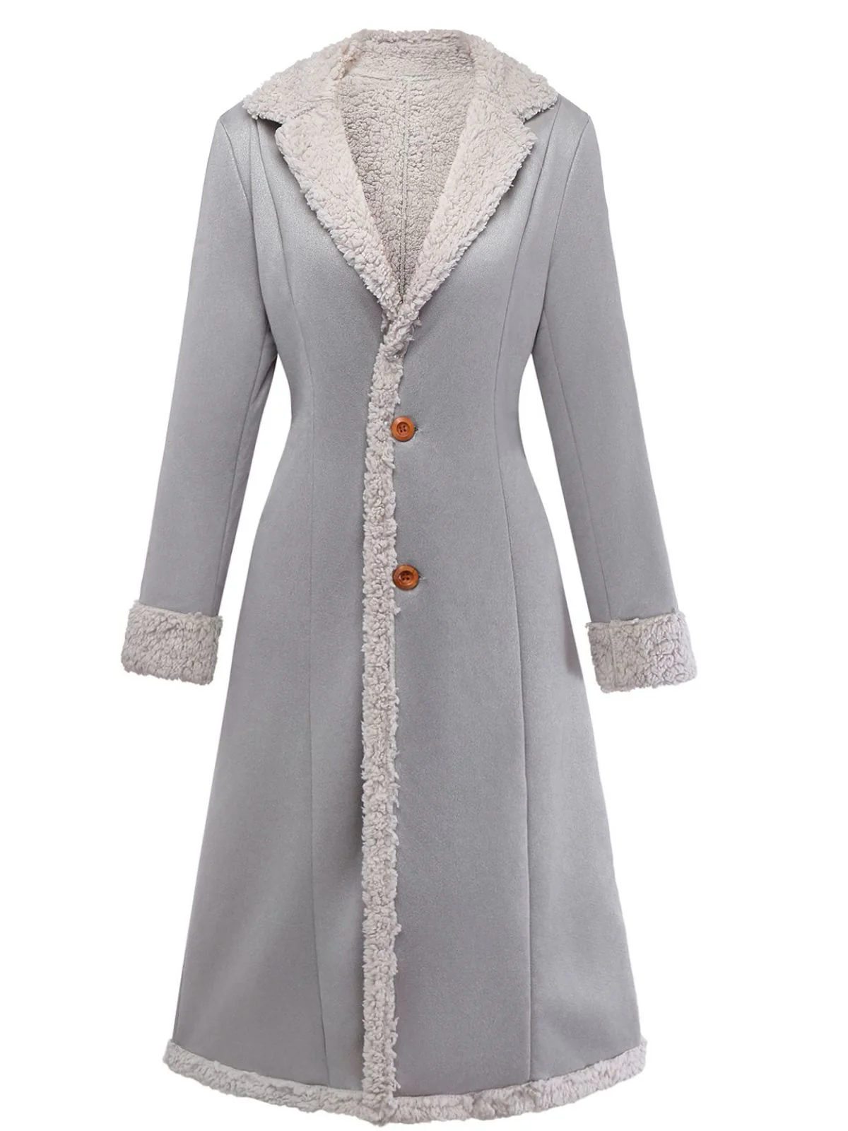 1930s Solid Lapel Button Suedette Mid-Length Coat - Image 6
