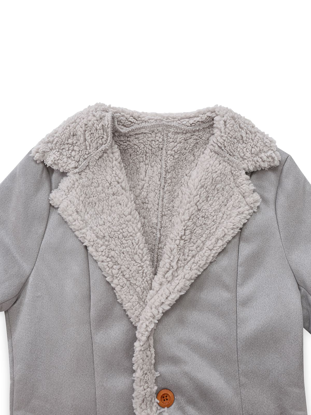 1930s Solid Lapel Button Suedette Mid-Length Coat - Image 8