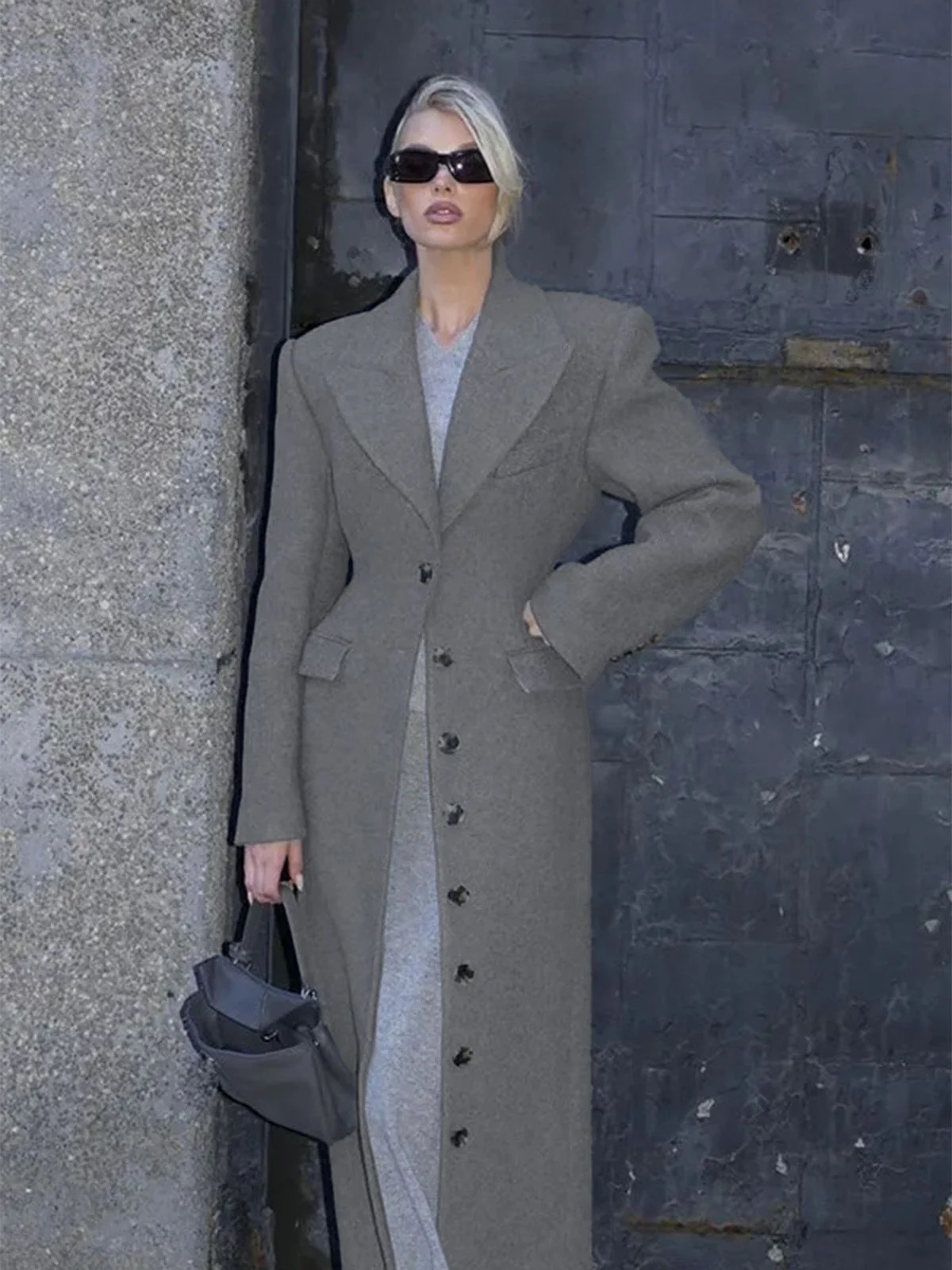 1930s Solid Lapel Button Wool Coat - Image 5
