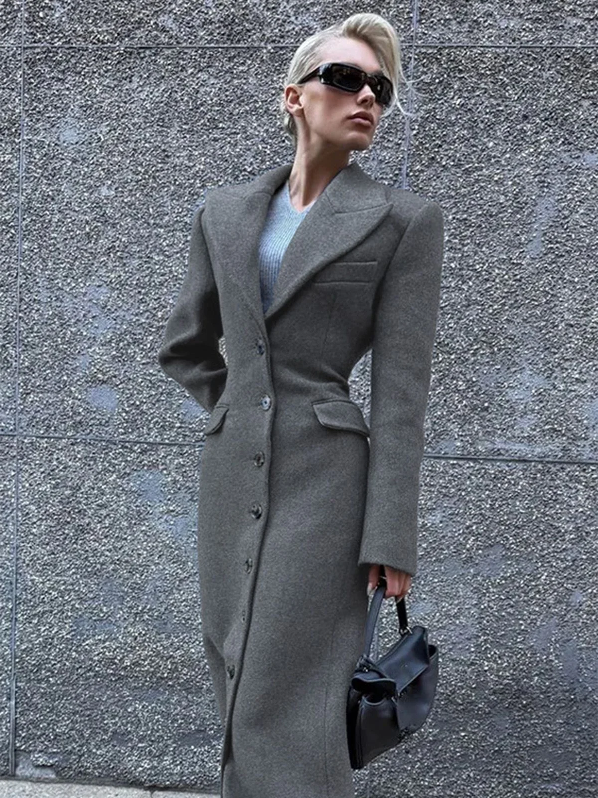 1930s Solid Lapel Button Wool Coat - Image 6