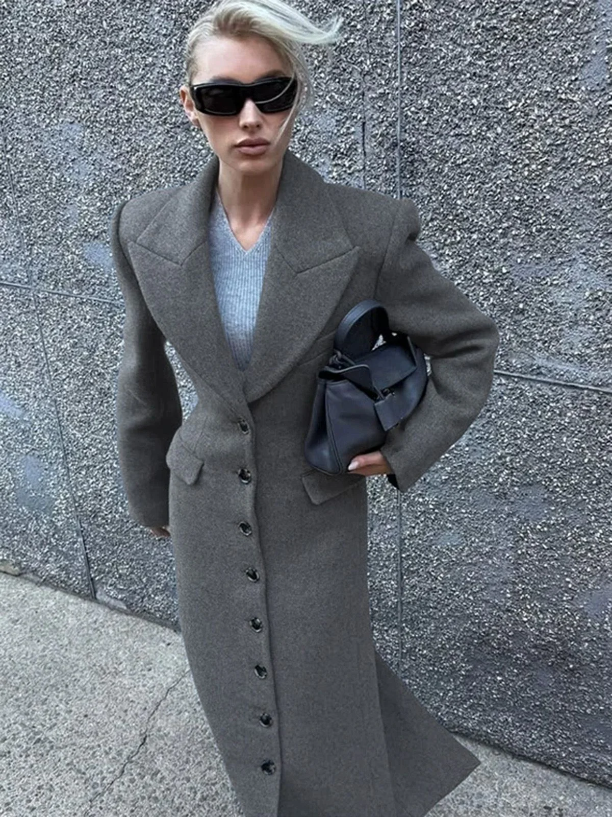 1930s Solid Lapel Button Wool Coat - Image 7