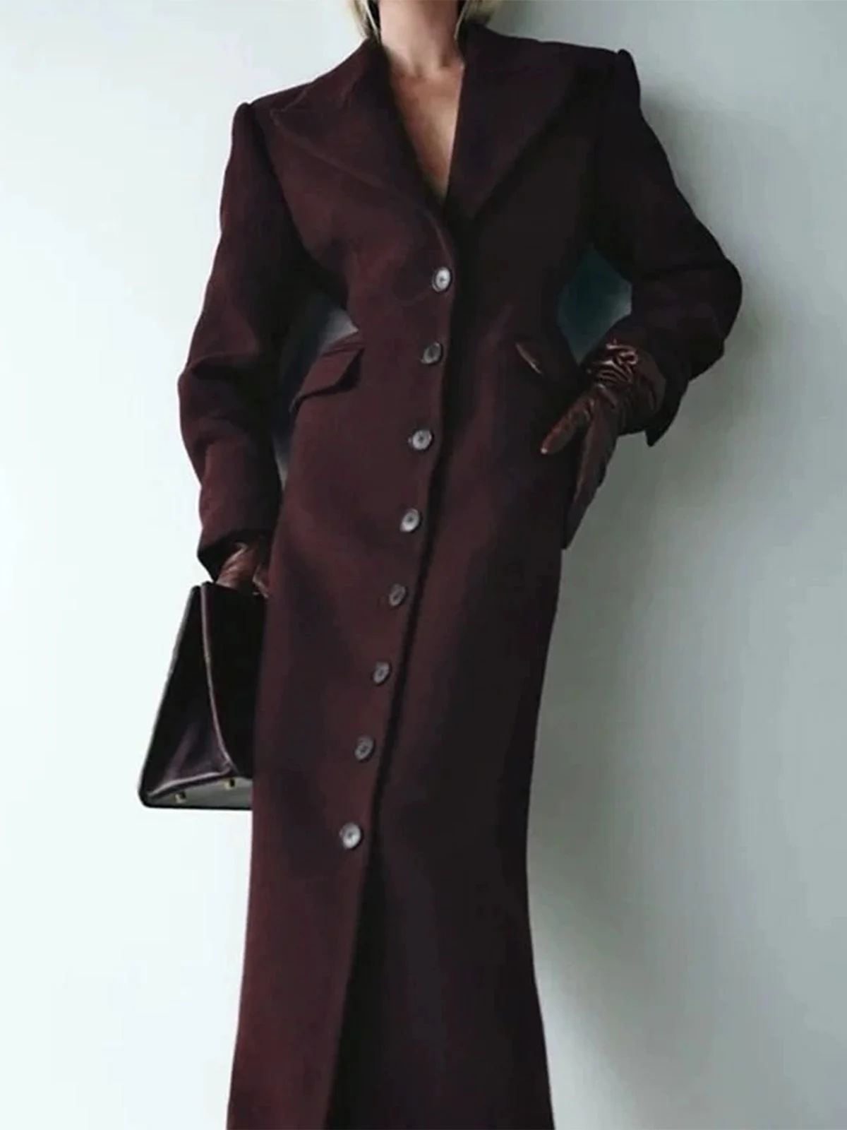 1930s Solid Lapel Button Wool Coat - Image 13