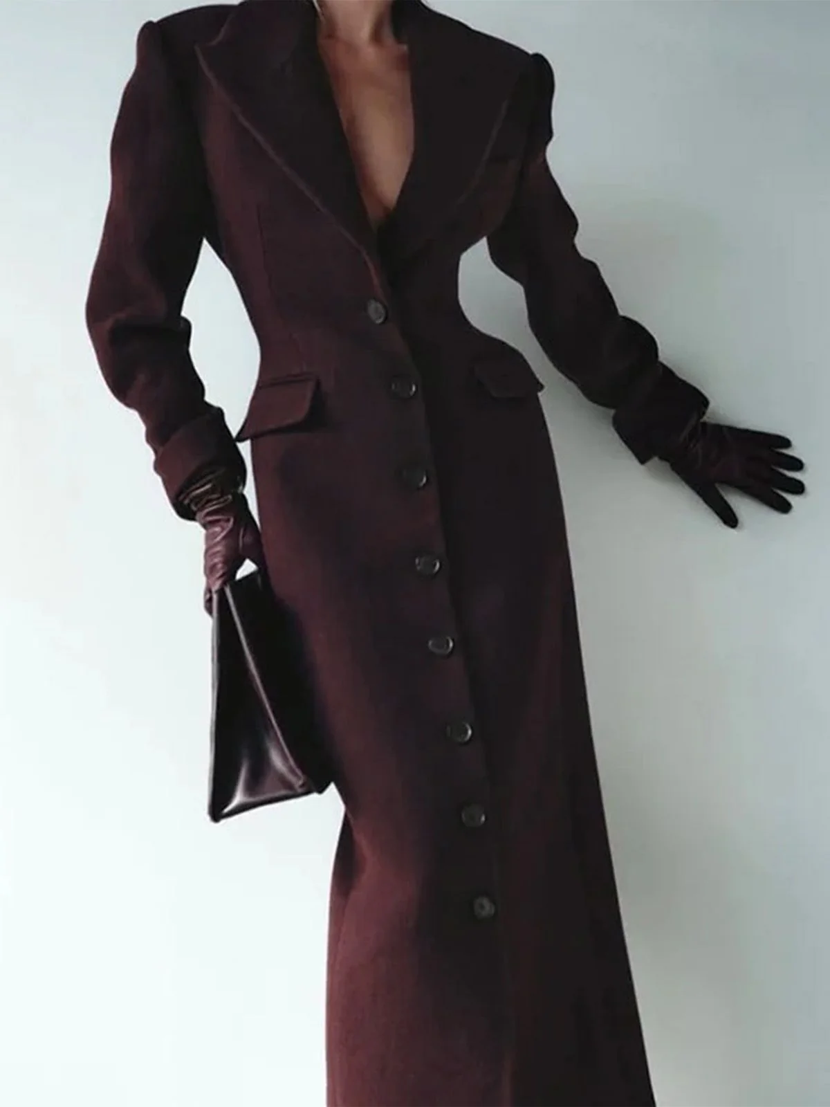 1930s Solid Lapel Button Wool Coat - Image 14
