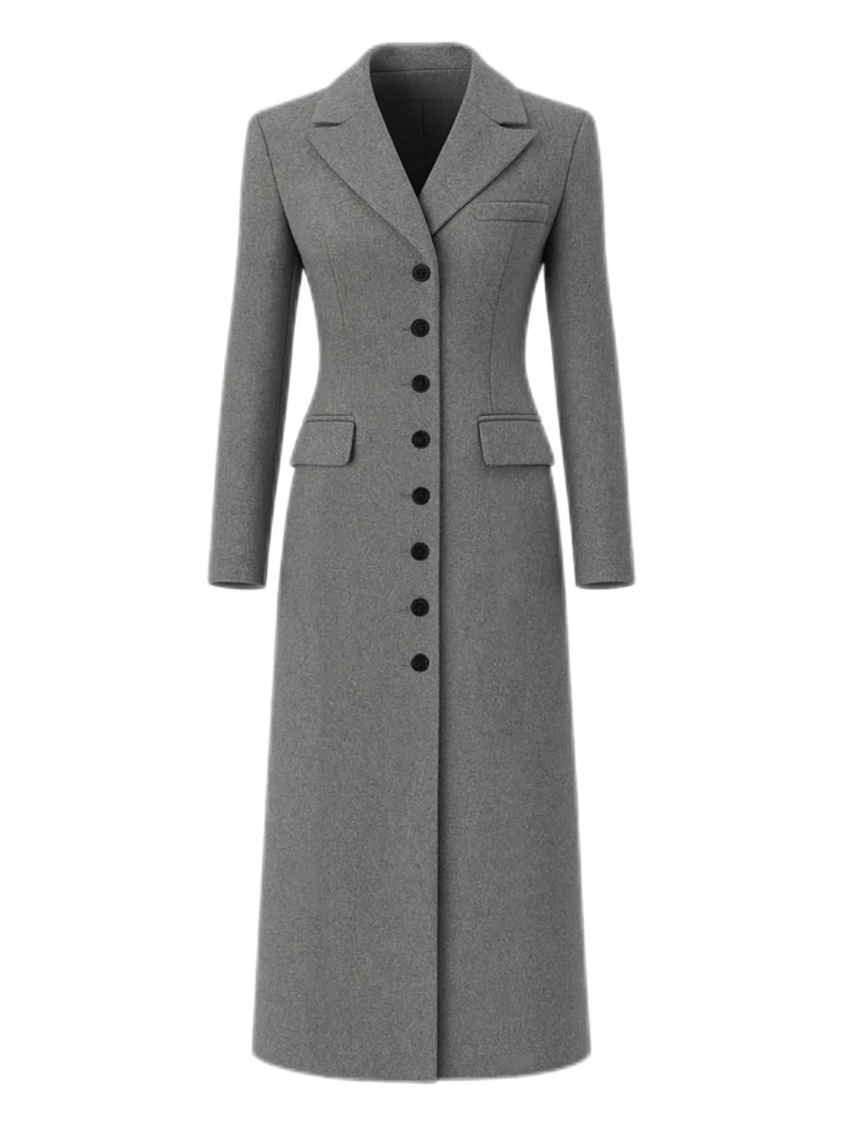 1930s Solid Lapel Button Wool Coat - Image 2