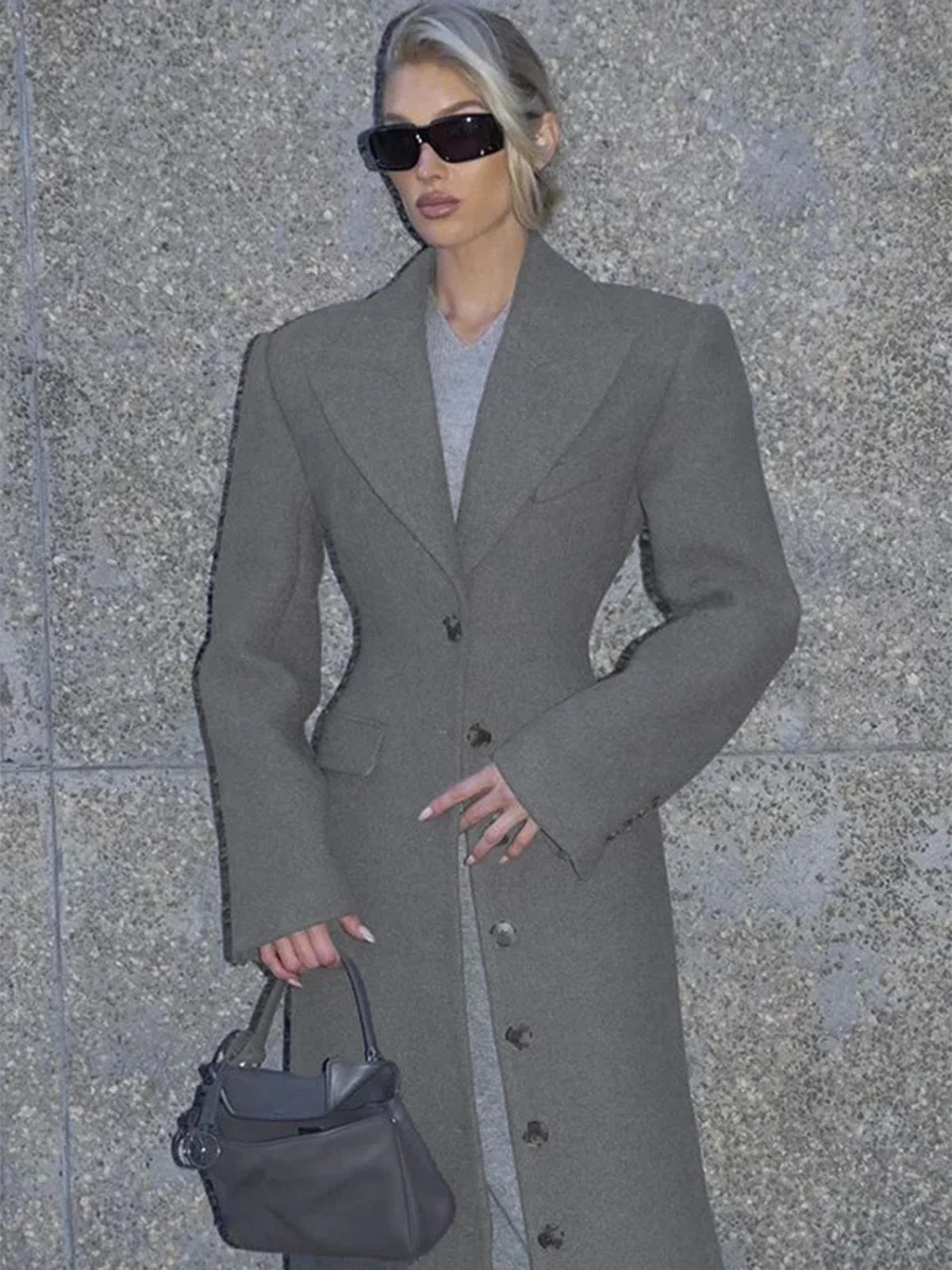 1930s Solid Lapel Button Wool Coat - Image 4