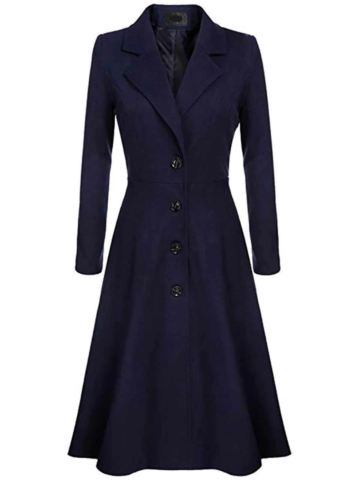 1930s Solid Lapel Long Sleeve Coat - Image 3