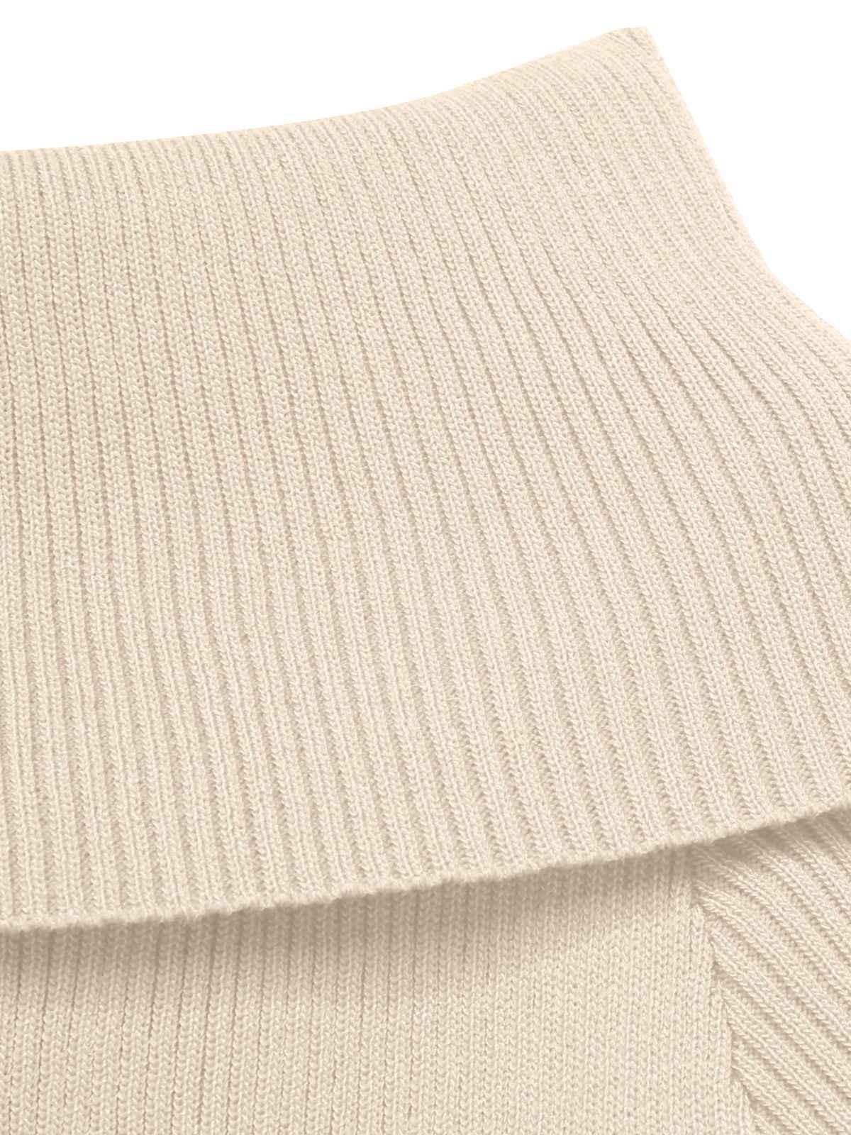1930s Solid Off-Shoulder Knitted Fishtail Dress With Belt - Image 12