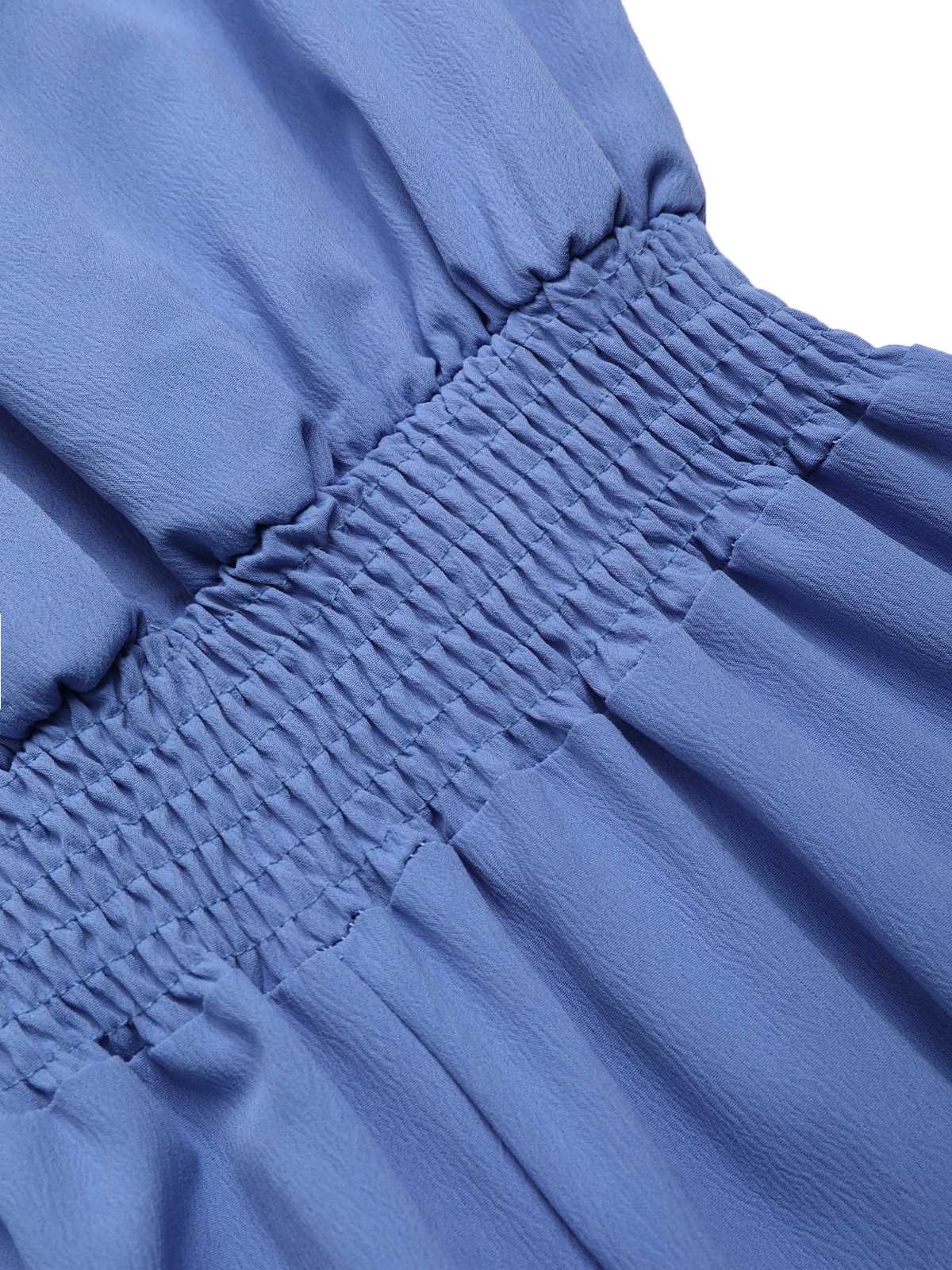 1930s Solid Off-Shoulder Waist Loose Straight Jumpsuit - Image 4