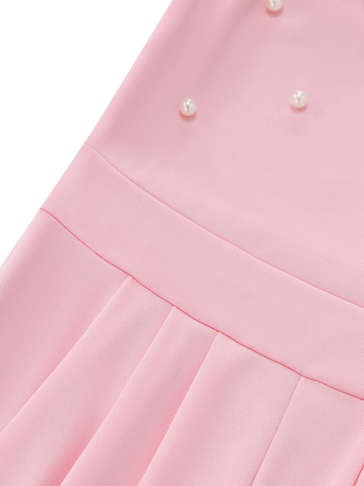 1930s Solid One-Shoulder Pearl Detail Long Sleeve Jumpsuit - Image 9