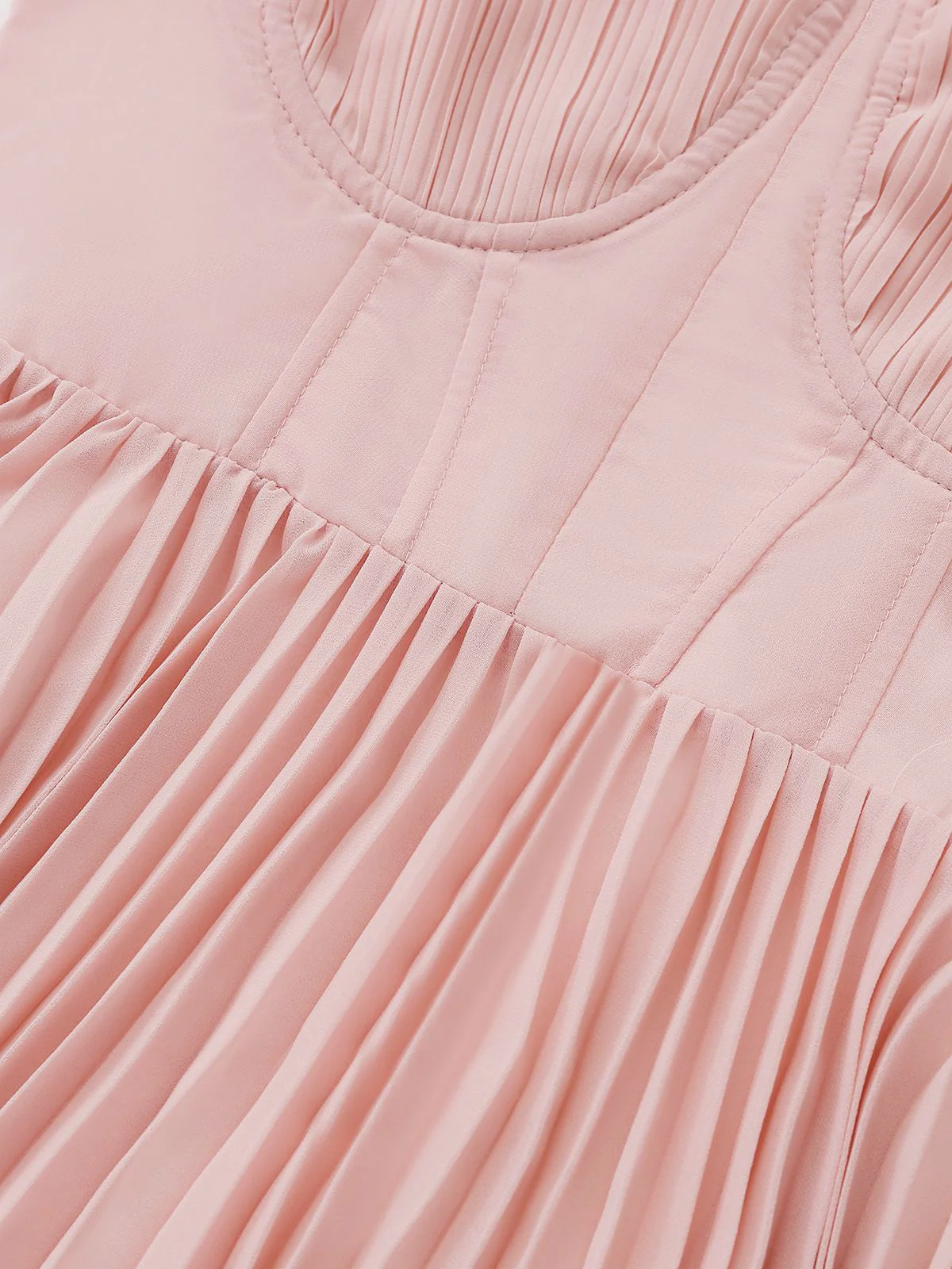 1930s Solid Pleated Strappy Evening Dress - Image 6