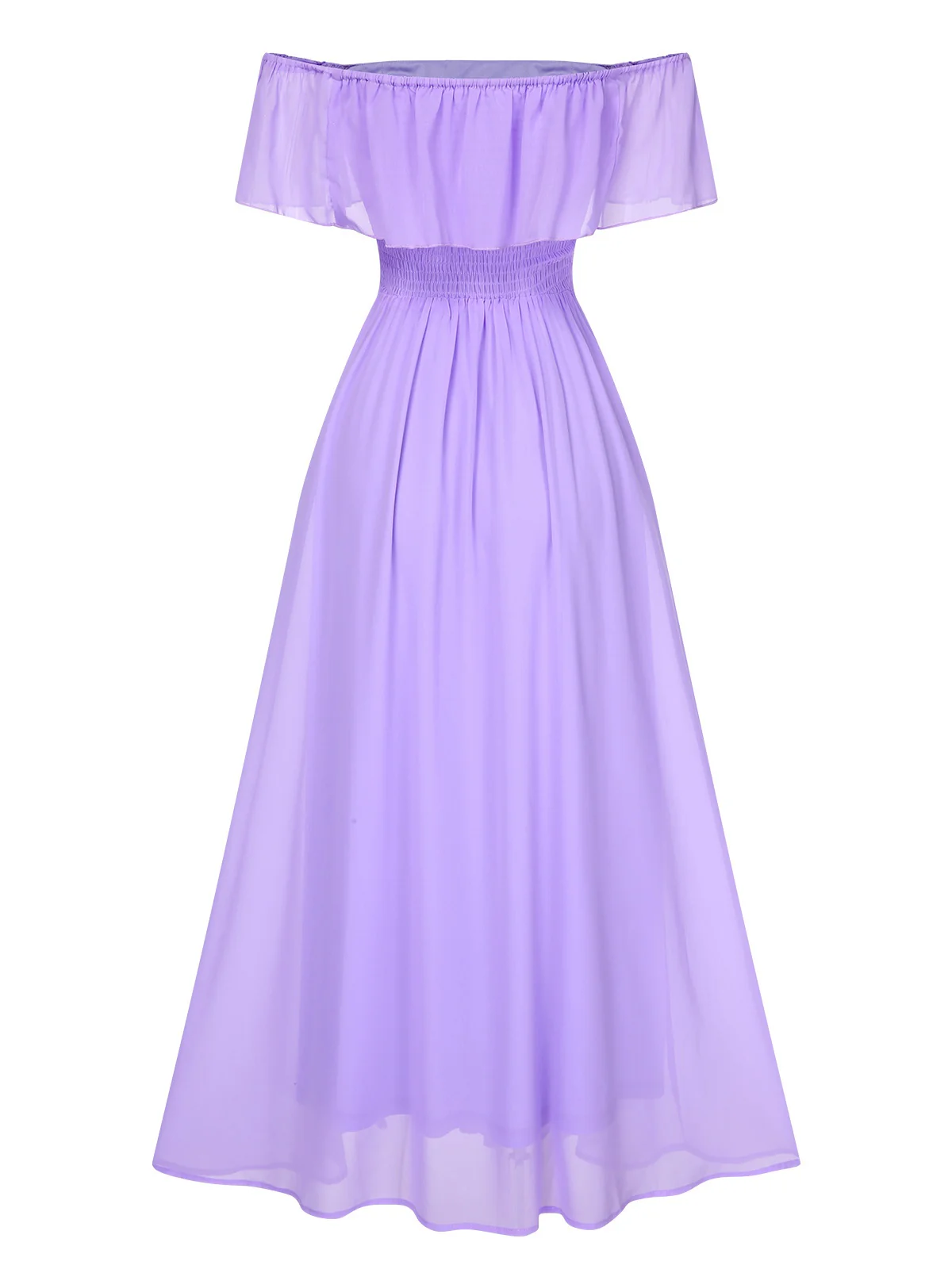 1930s Solid Roll Collar Off Shoulder Slit Dress - Image 13