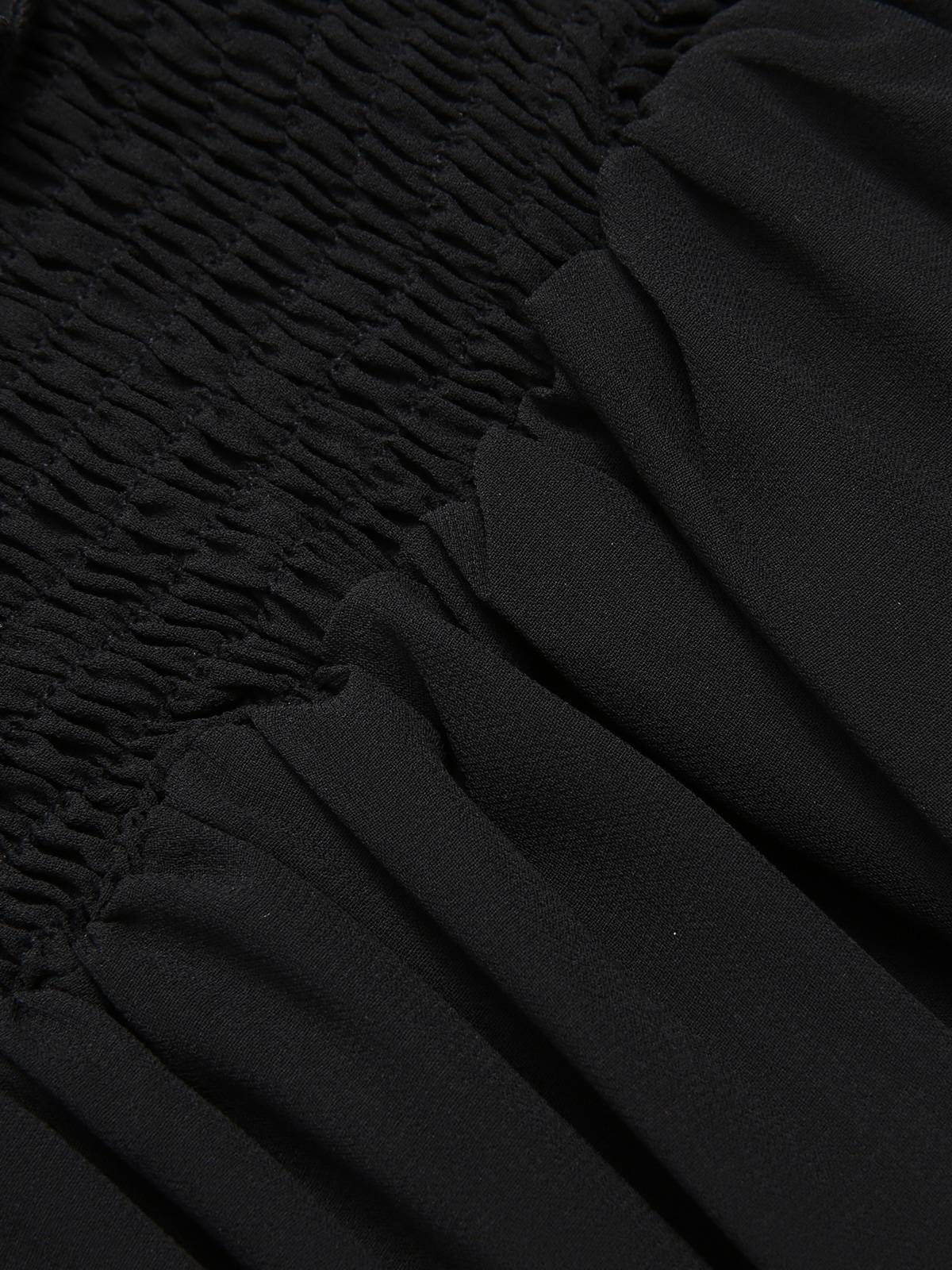 1930s Solid Roll Collar Off Shoulder Slit Dress - Image 8