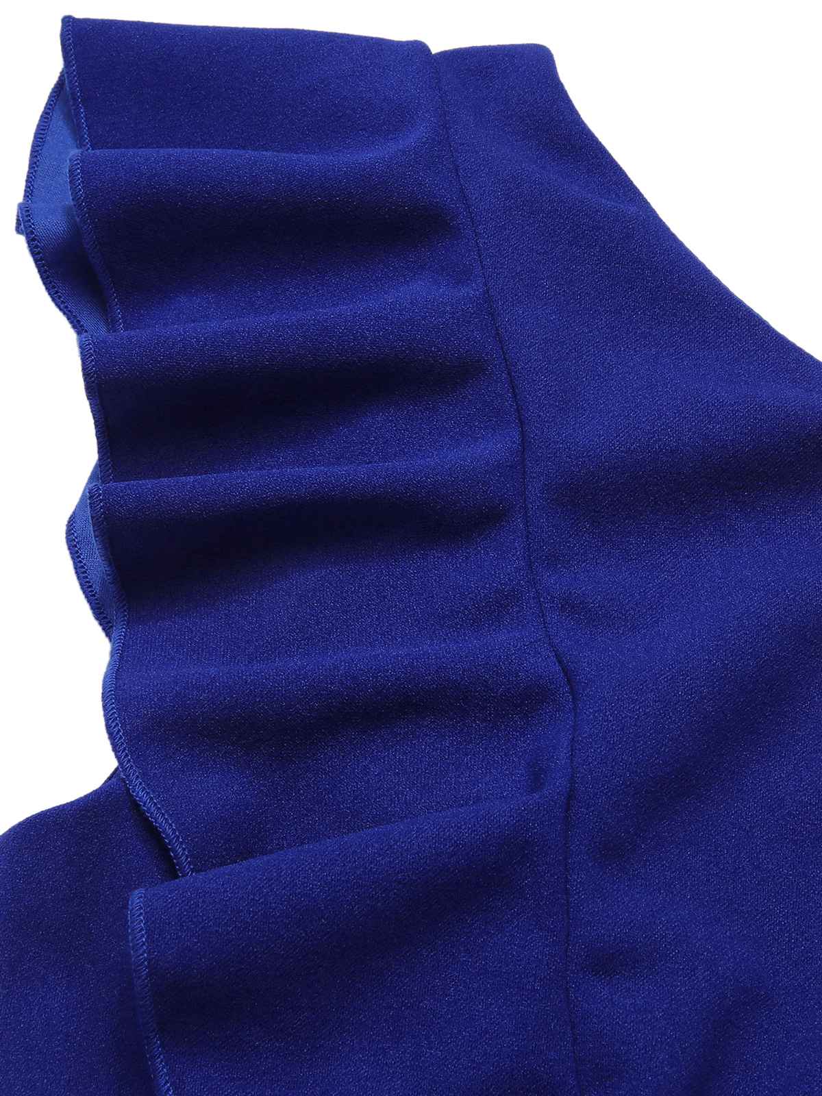 1930s Solid Ruffle One-Shoulder Slit Dress - Image 24