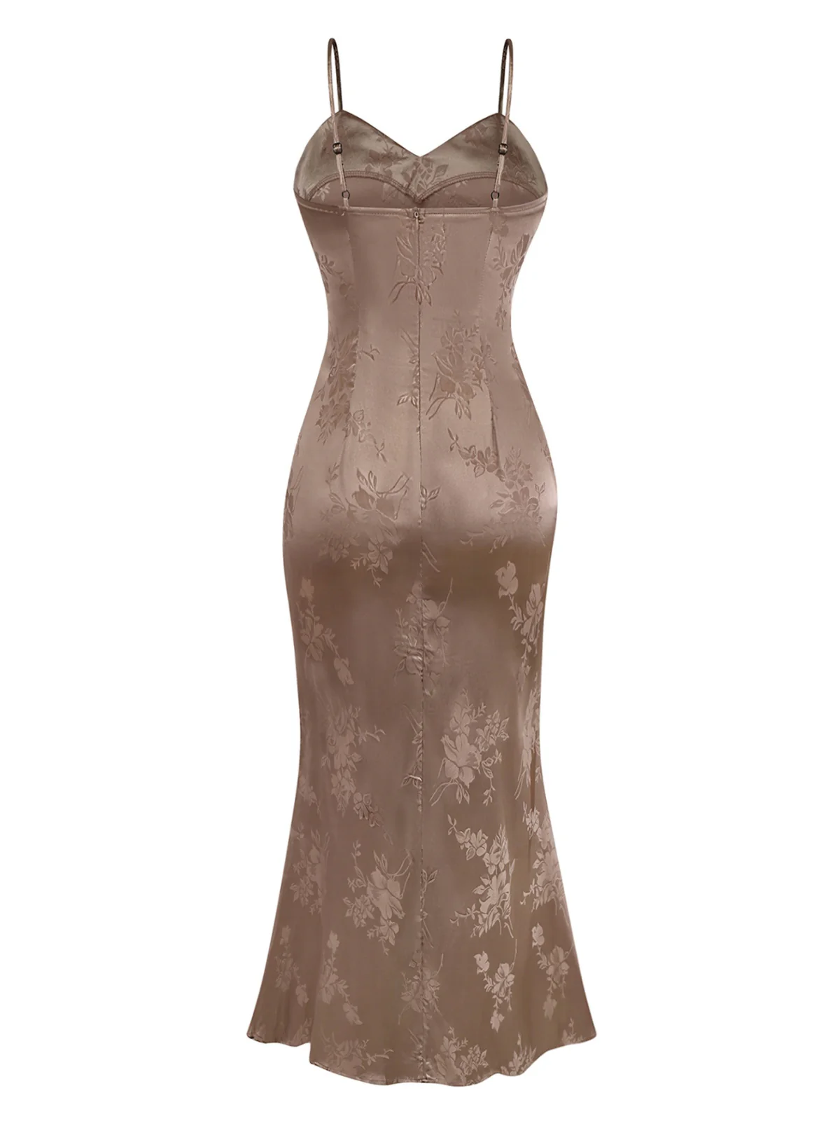 1930s Solid Satin Floral Jacquard Slip Mermaid Dress - Image 2