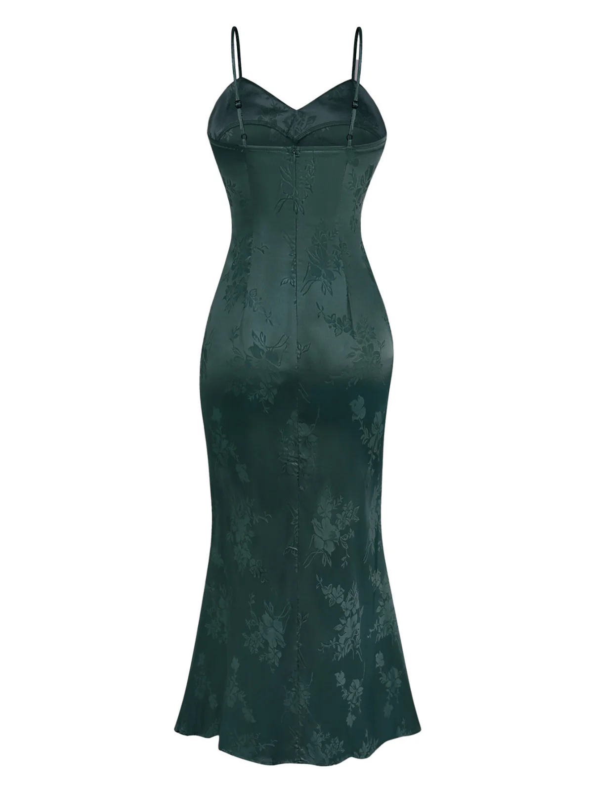 1930s Solid Satin Floral Jacquard Slip Mermaid Dress - Image 8