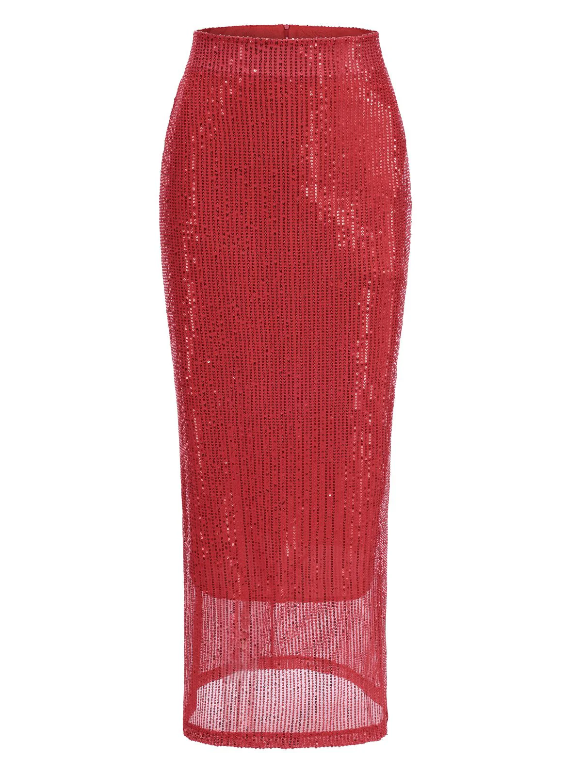 1930s Solid Sequined Split Long Skirt - Image 2