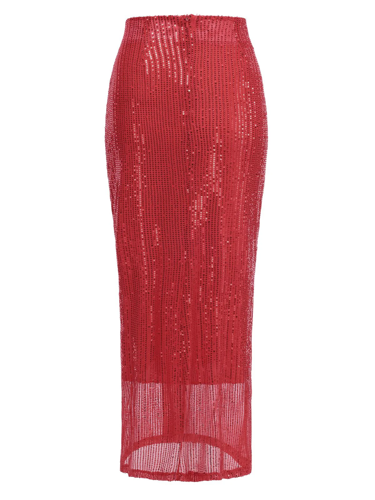 1930s Solid Sequined Split Long Skirt - Image 3