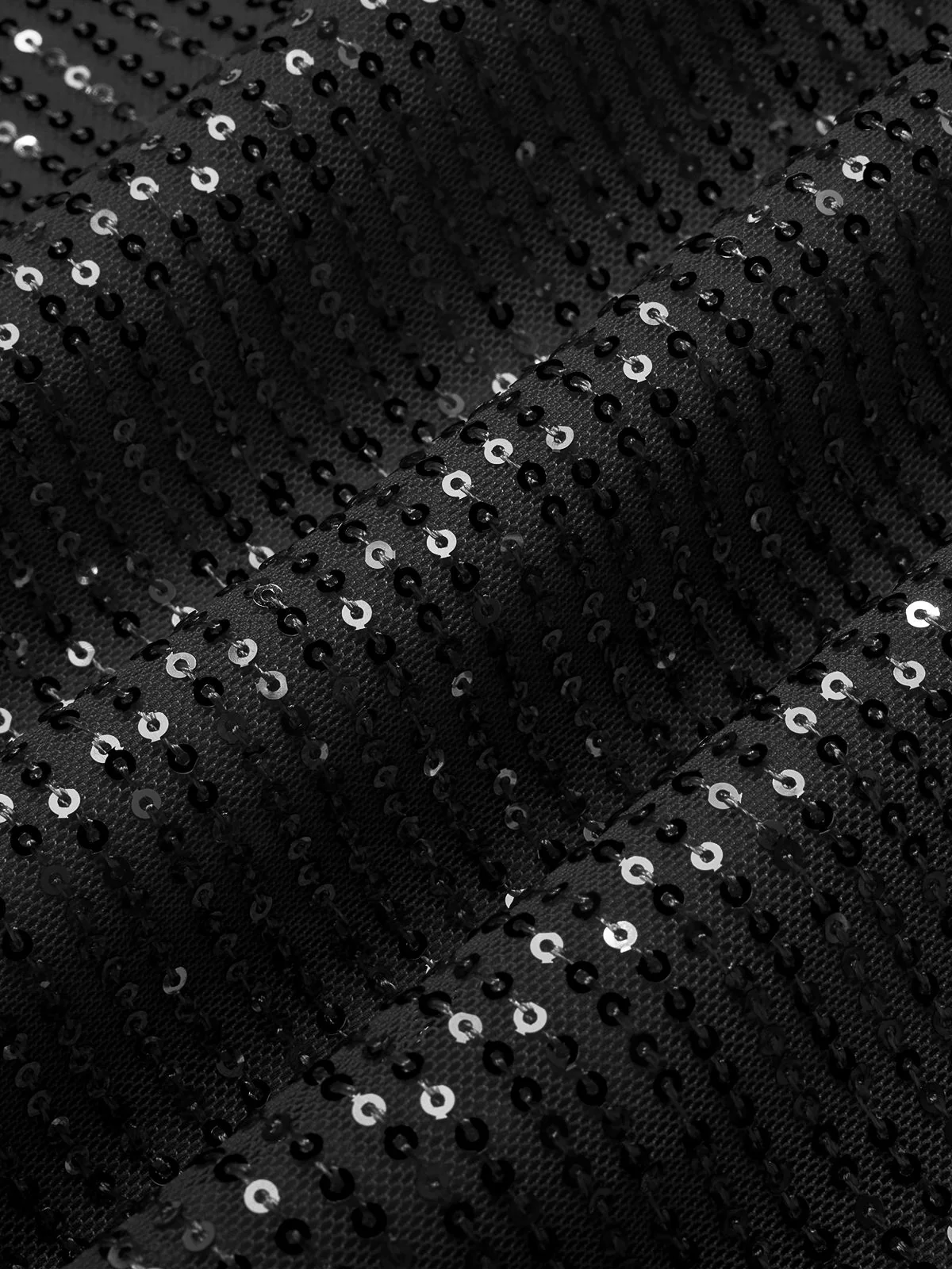 1930s Solid Sequined Split Long Skirt - Image 8