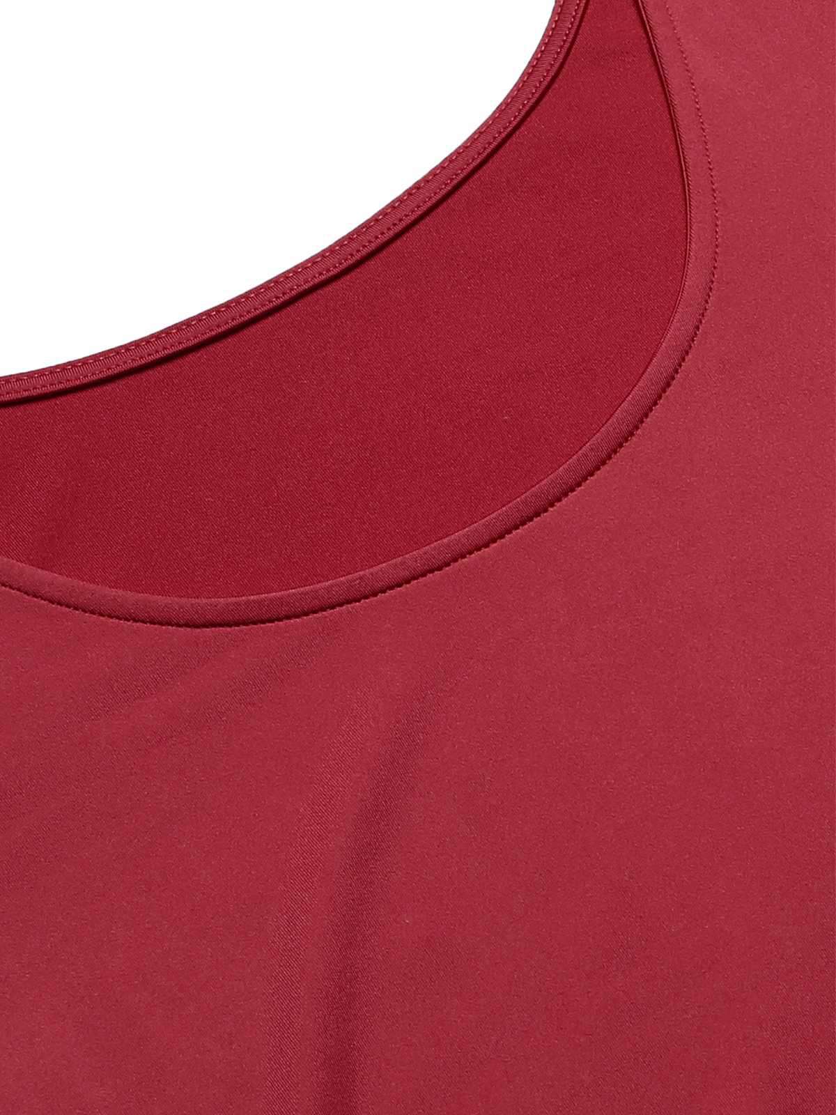 1930s Solid Square Neck Split Ruched Dress - Image 4