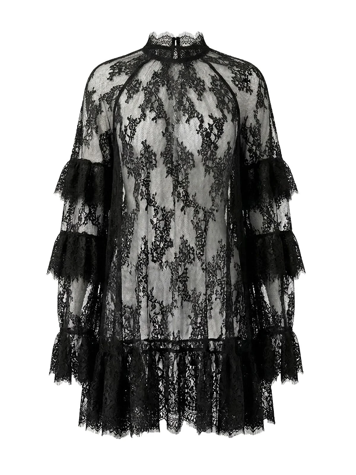 1930s Transparent Lace Perspective Slip Dress - Image 3