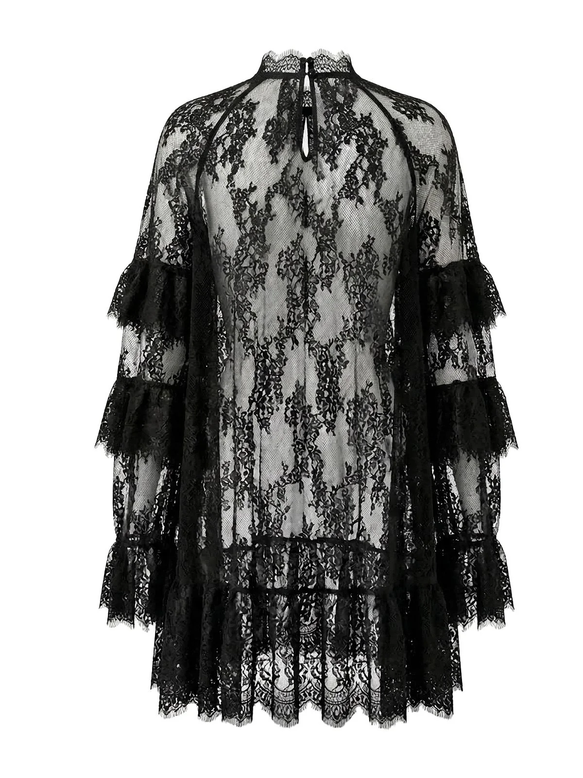 1930s Transparent Lace Perspective Slip Dress - Image 4