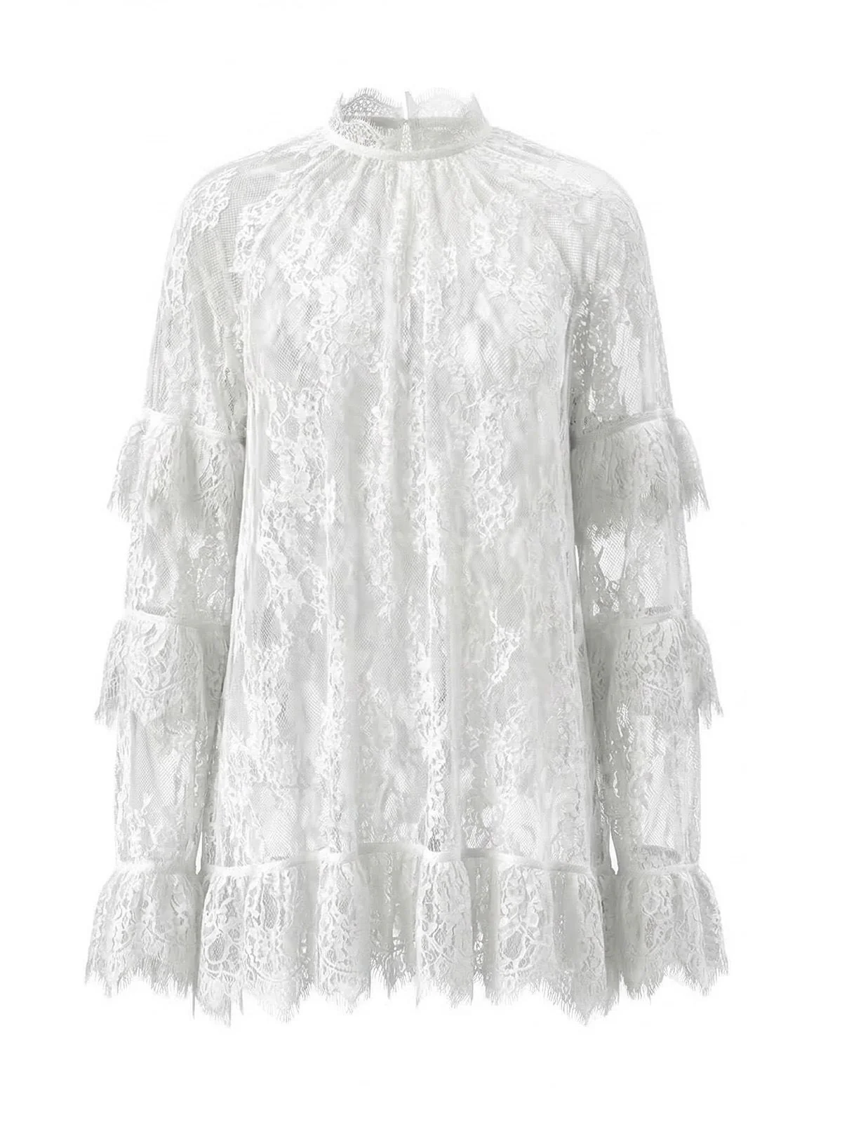 1930s Transparent Lace Perspective Slip Dress - Image 6