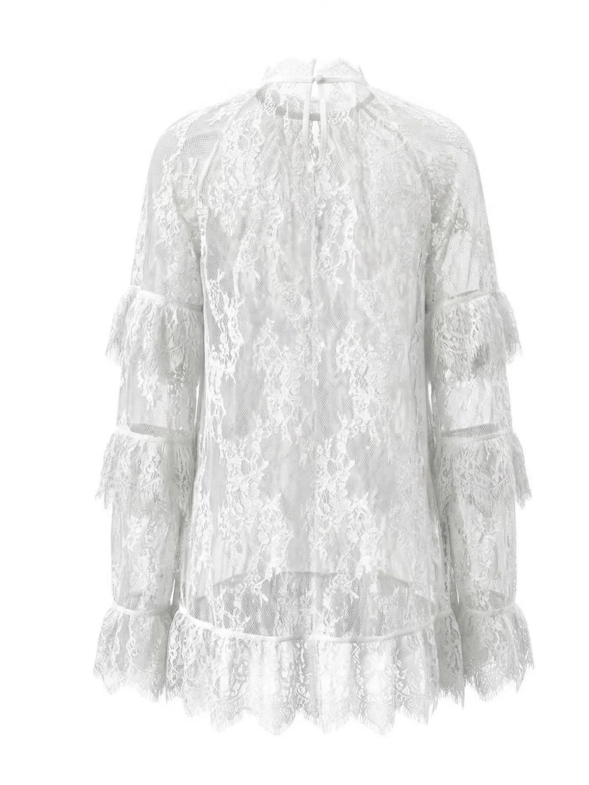 1930s Transparent Lace Perspective Slip Dress - Image 7
