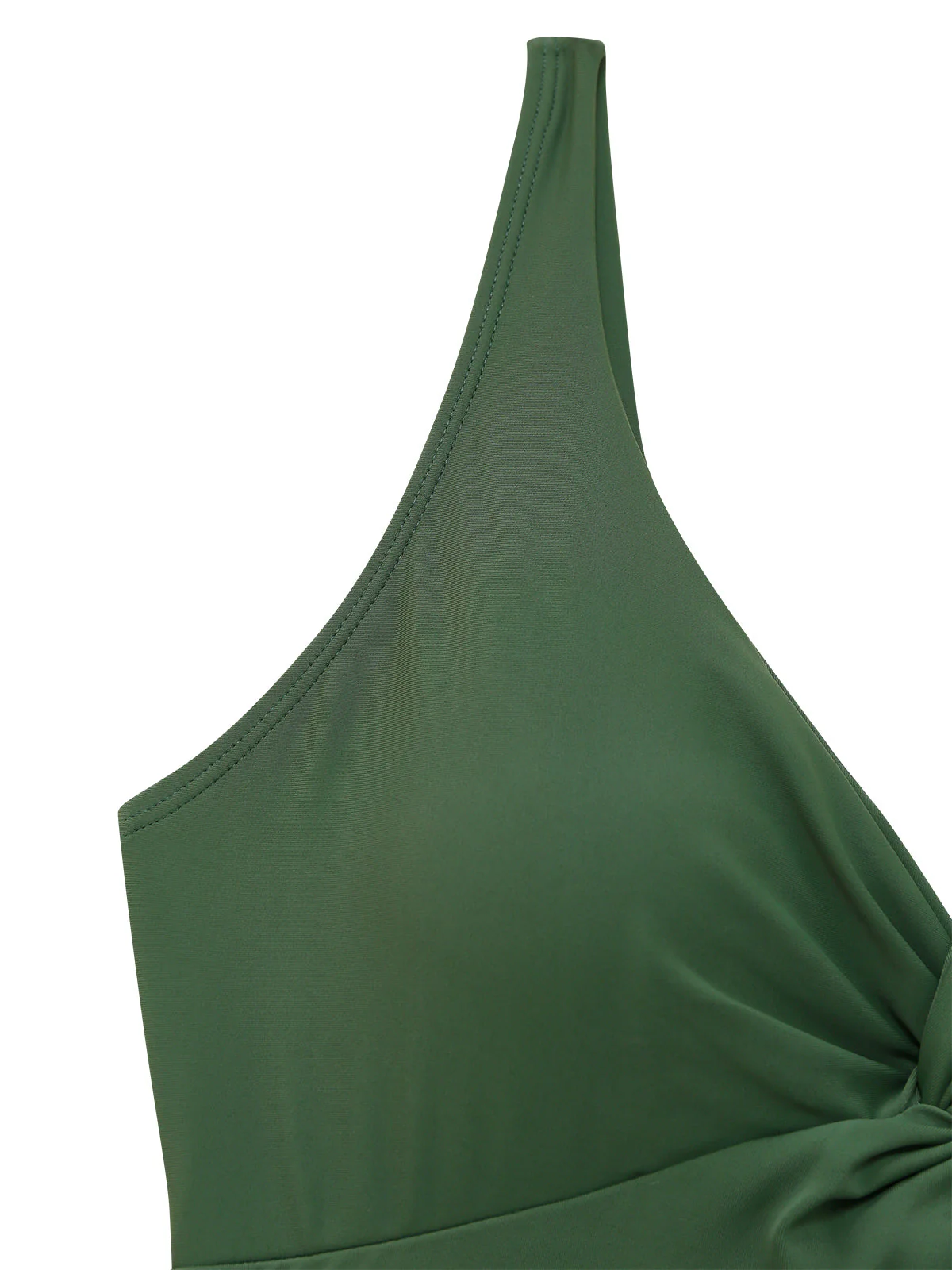 1930s Solid Twist Front Hollow One-Piece Swimdress - Image 8