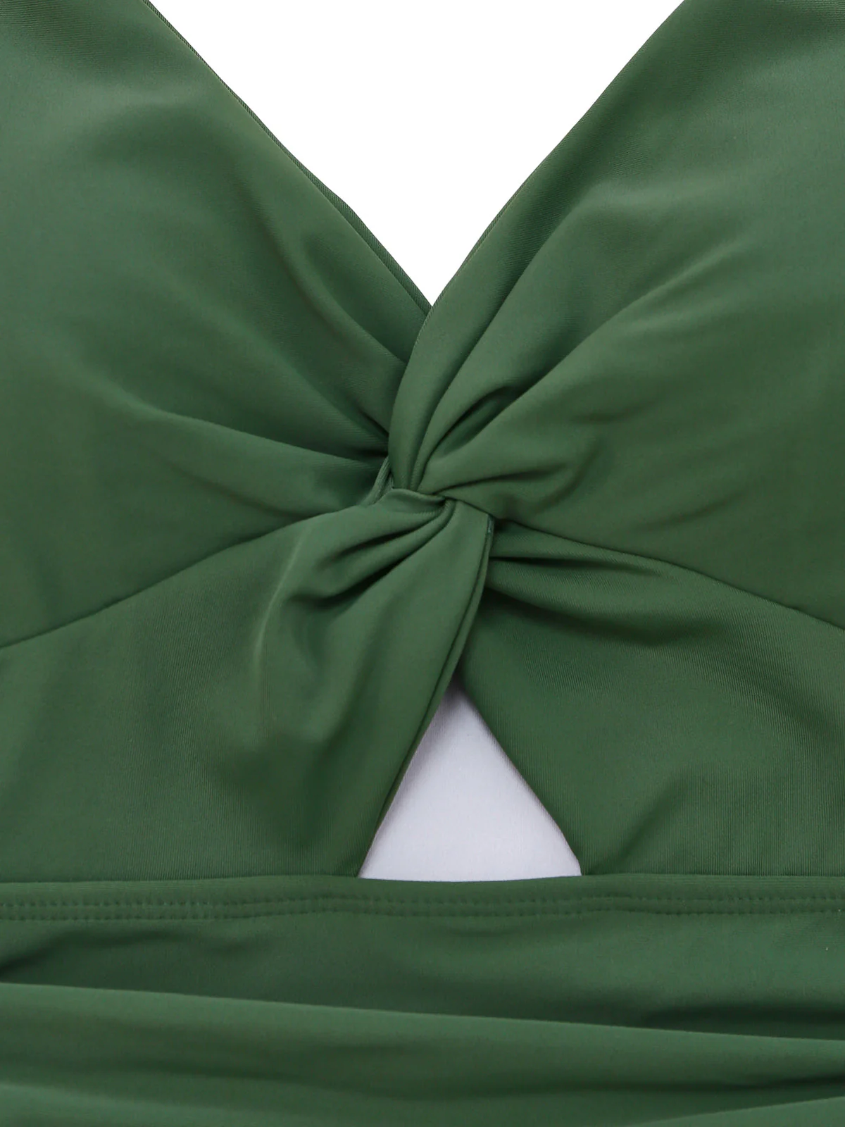 1930s Solid Twist Front Hollow One-Piece Swimdress - Image 9