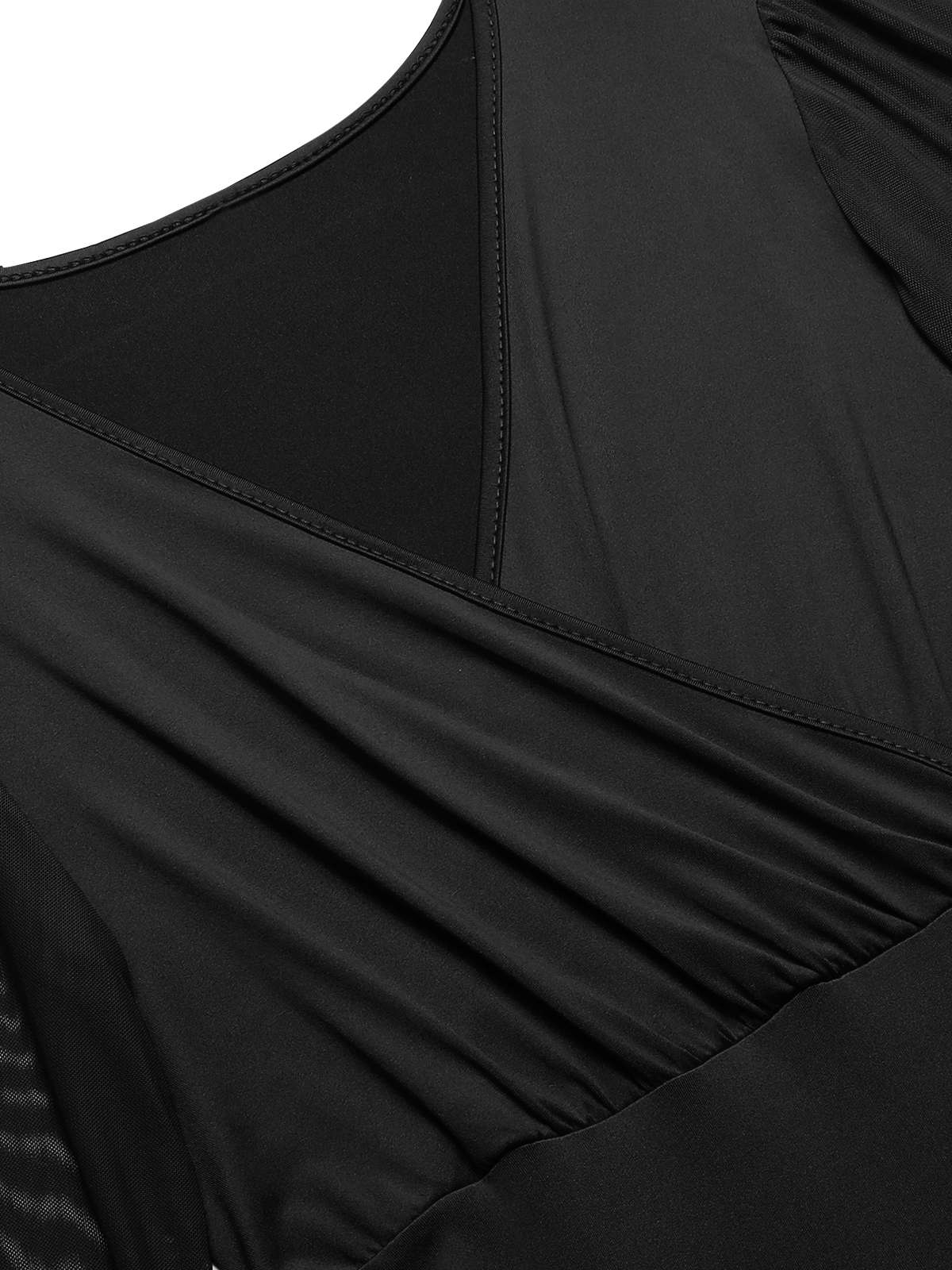 1930s Solid V-Neck Beading Mesh Jumpsuit - Image 4