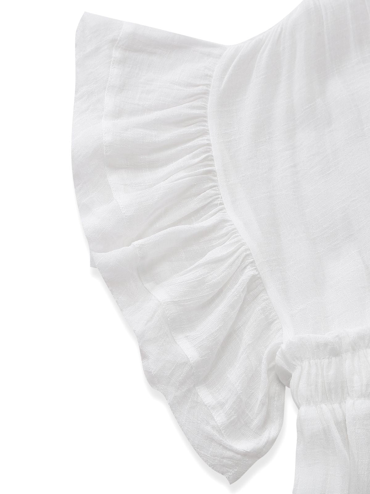 1930s Solid V-Neck Rayon Slub Beach Cover-Up - Image 6