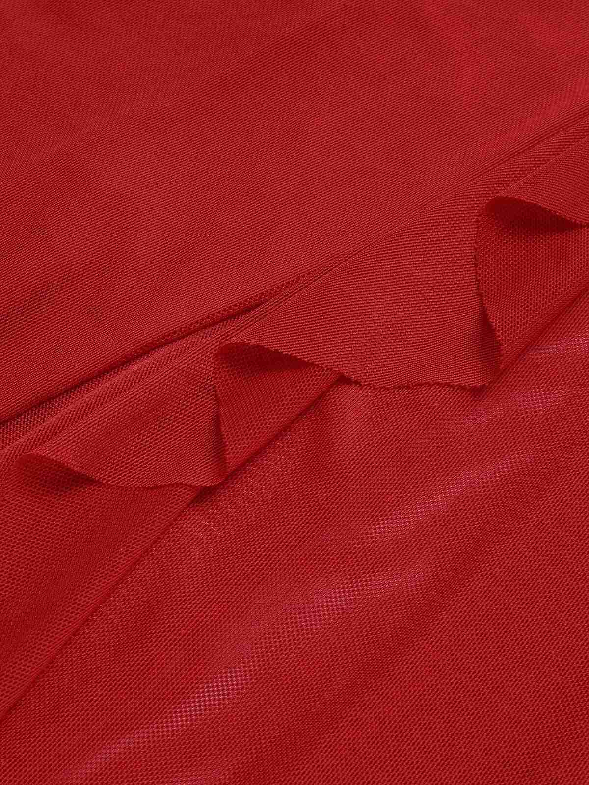 1930s Solid V-Neck Ruffle Sheer Nightgown - Image 13