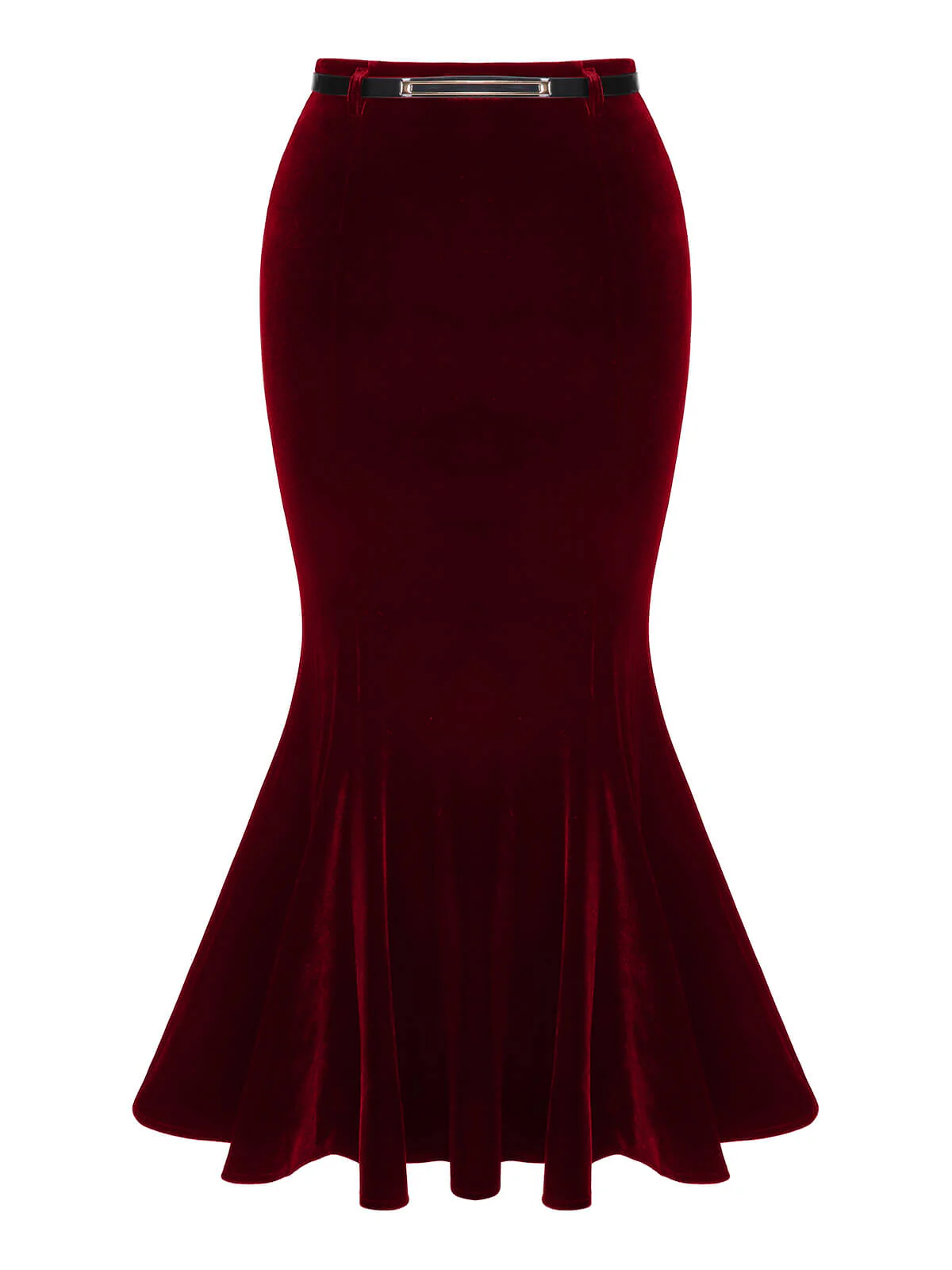 1930s Solid Velvet Mermaid Skirt - Image 3