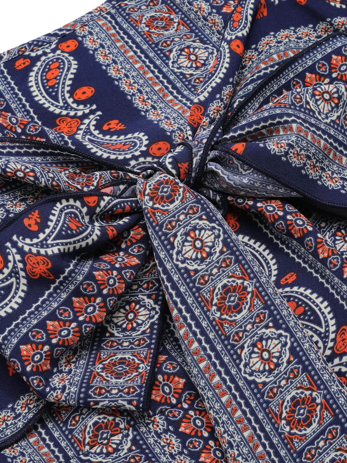 1930s Spaghetti Strap Bohemian Tie-Front Jumpsuit - Image 4