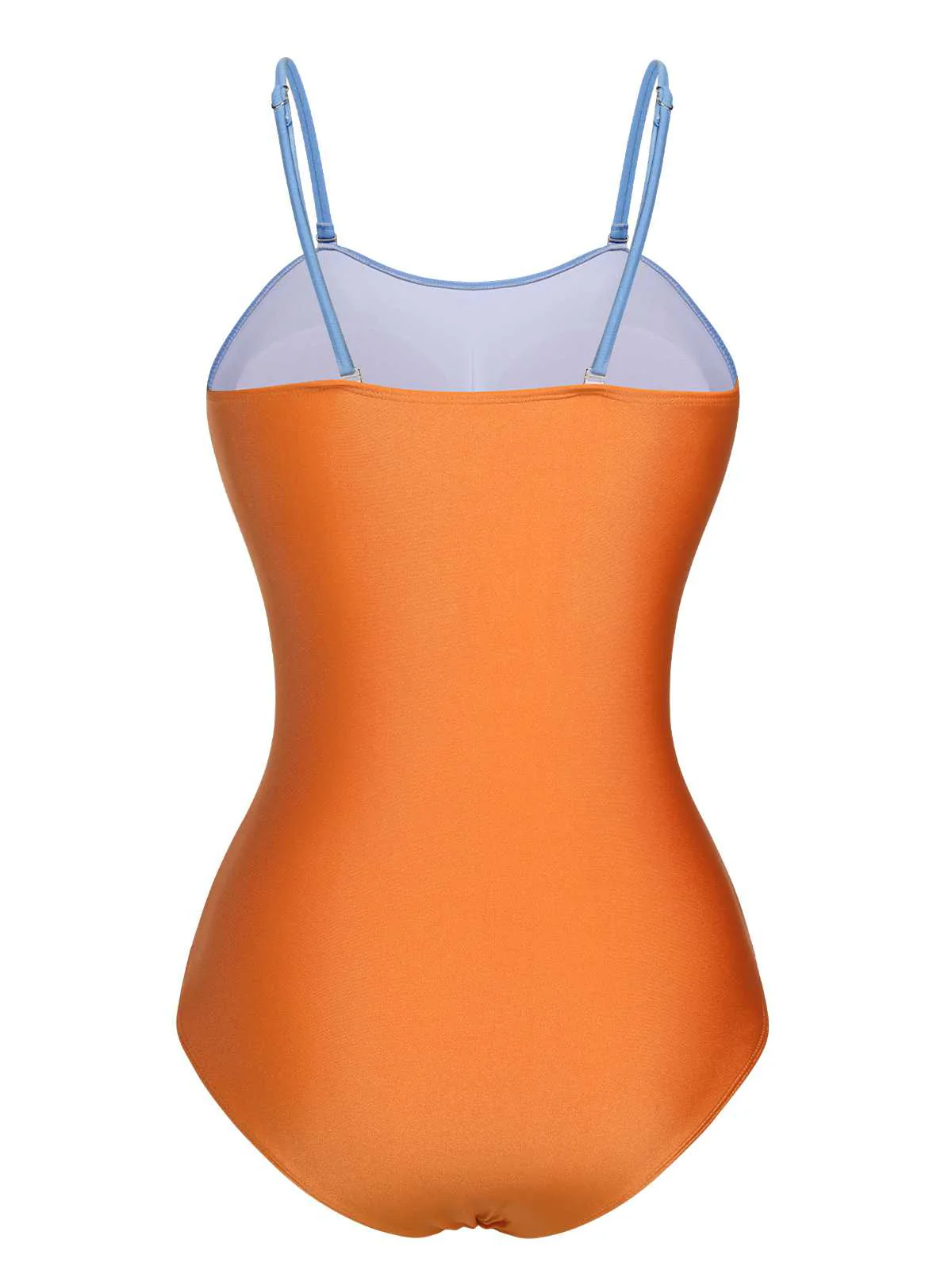 1930s Spaghetti Strap Contrast 3D Flower One-Piece Swimsuit - Image 3