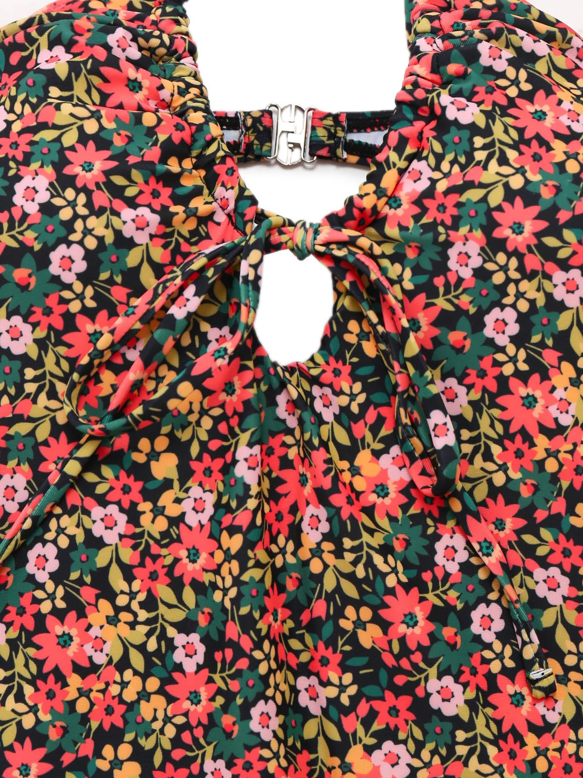 1930s Spaghetti Strap Ditsy Floral One-Piece Swimsuit - Image 3