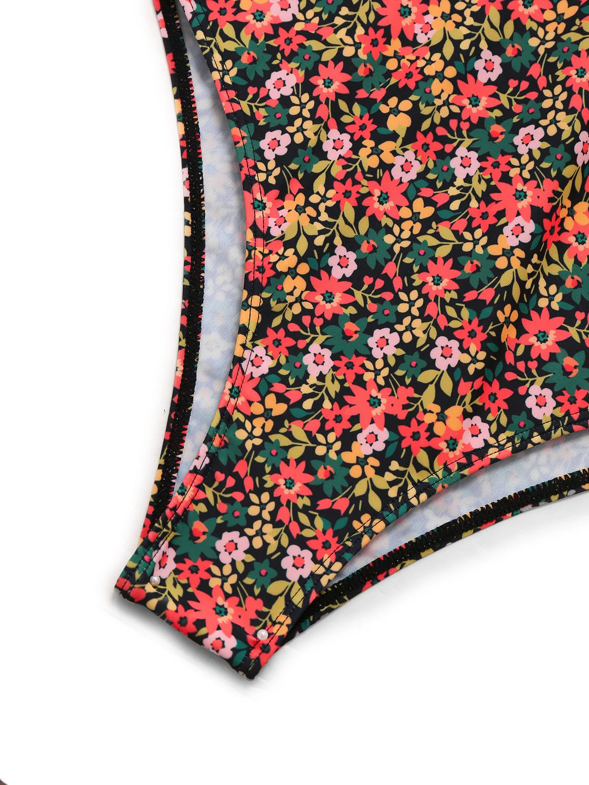 1930s Spaghetti Strap Ditsy Floral One-Piece Swimsuit - Image 4
