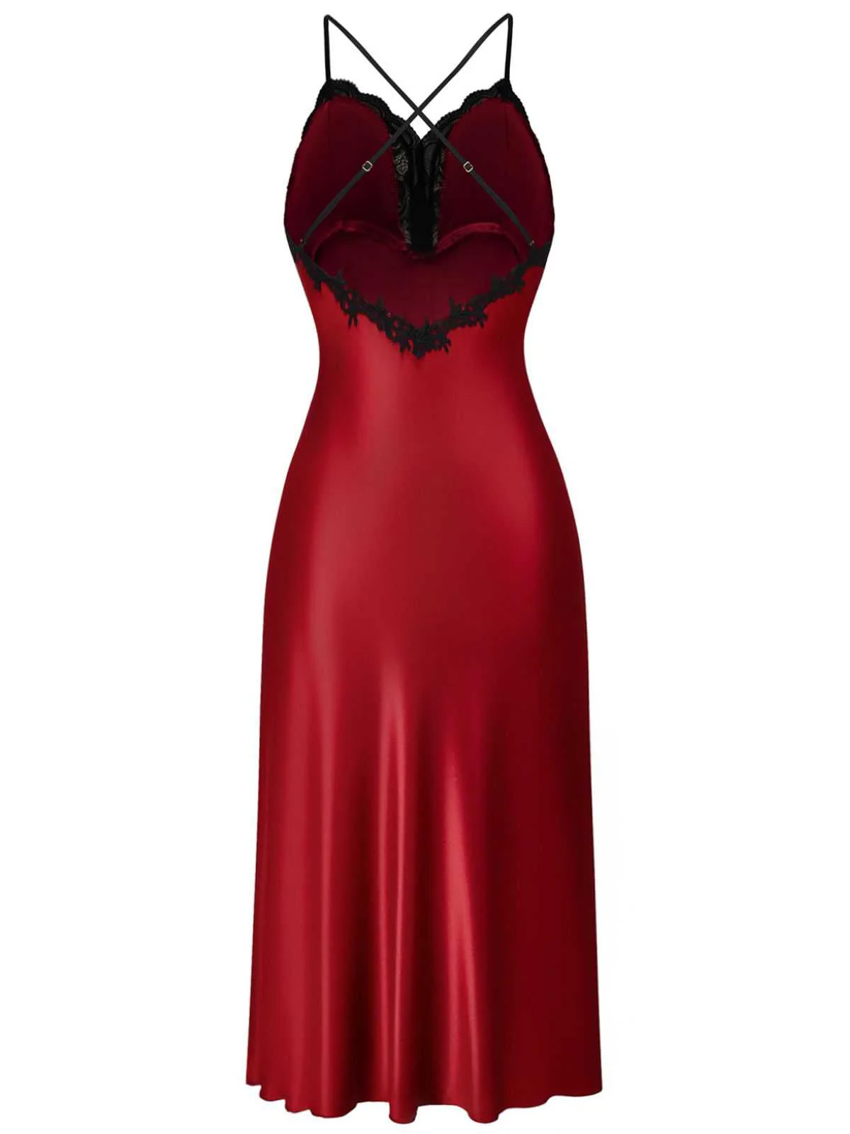 1930s Spaghetti Strap Lace Satin Nightdress - Image 2