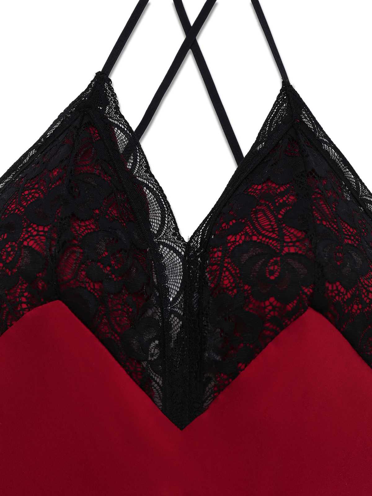 1930s Spaghetti Strap Lace Satin Nightdress - Image 3