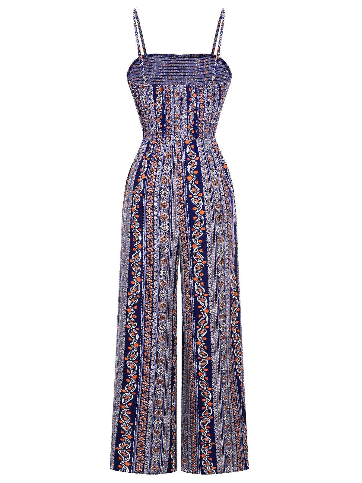 1930s Spaghetti Strap Lace-Up Bohemian Jumpsuit - Image 3