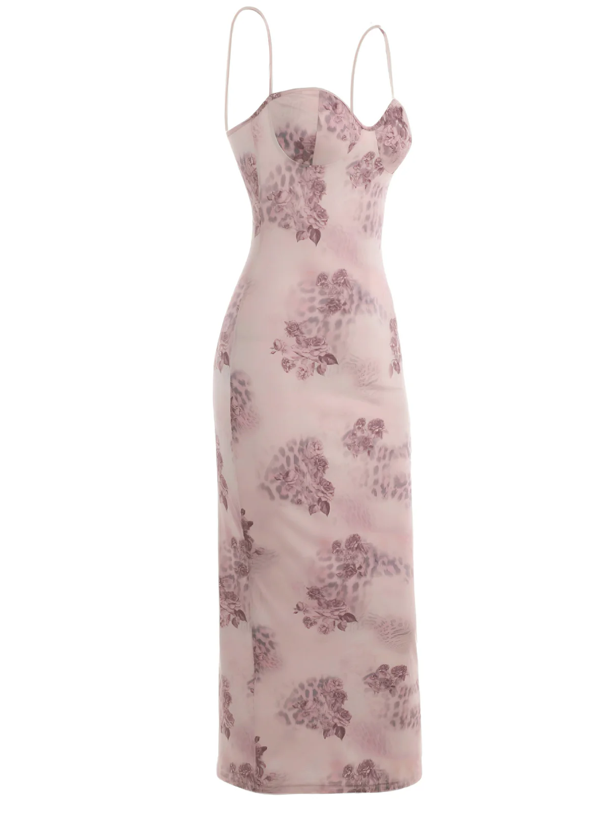 1930s Spaghetti Strap Leopard Floral Dress - Image 5