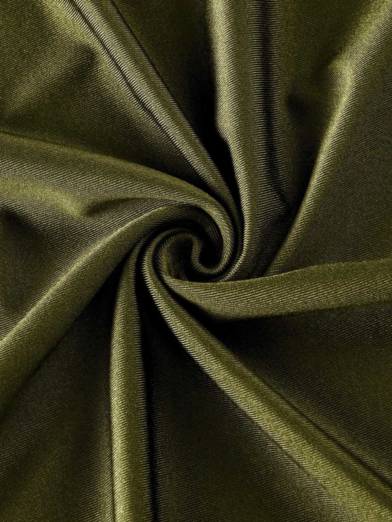 1930s Spaghetti Strap Satin Solid Dress - Image 3