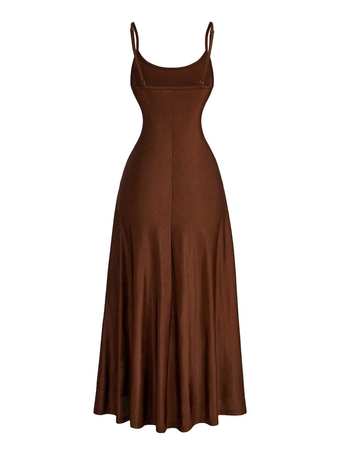 1930s Spaghetti Strap Satin Solid Dress - Image 6