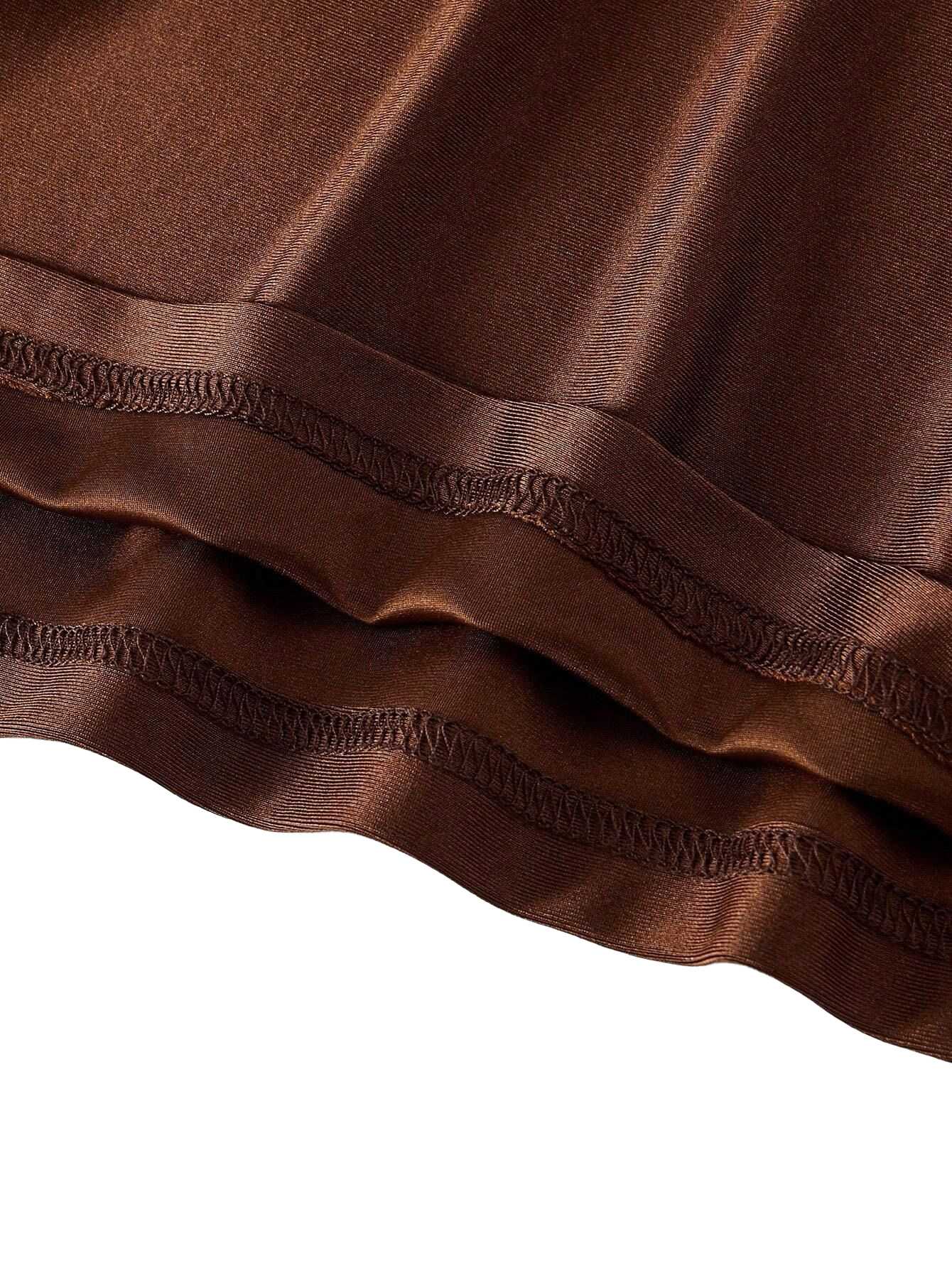 1930s Spaghetti Strap Satin Solid Dress - Image 7
