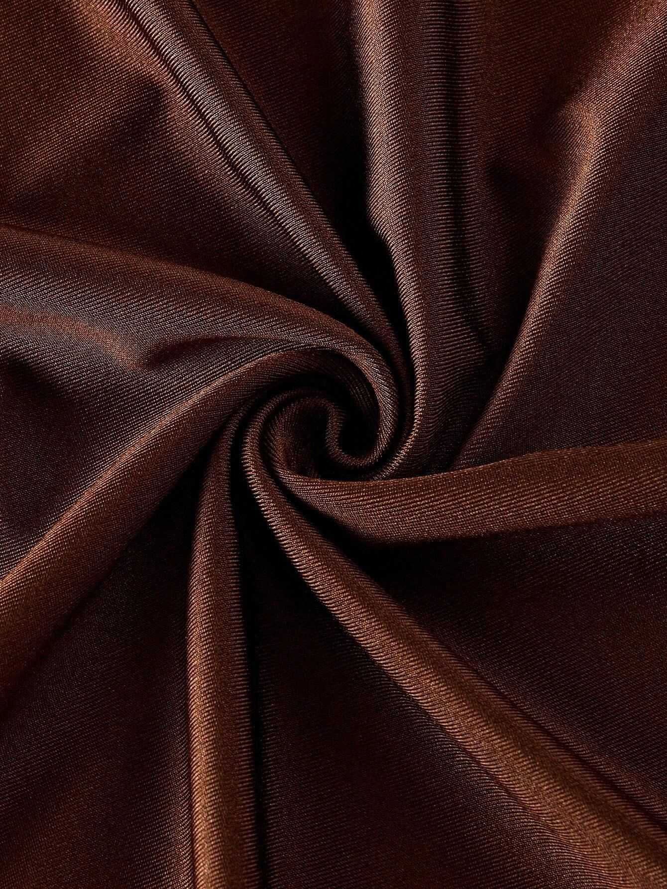 1930s Spaghetti Strap Satin Solid Dress - Image 8